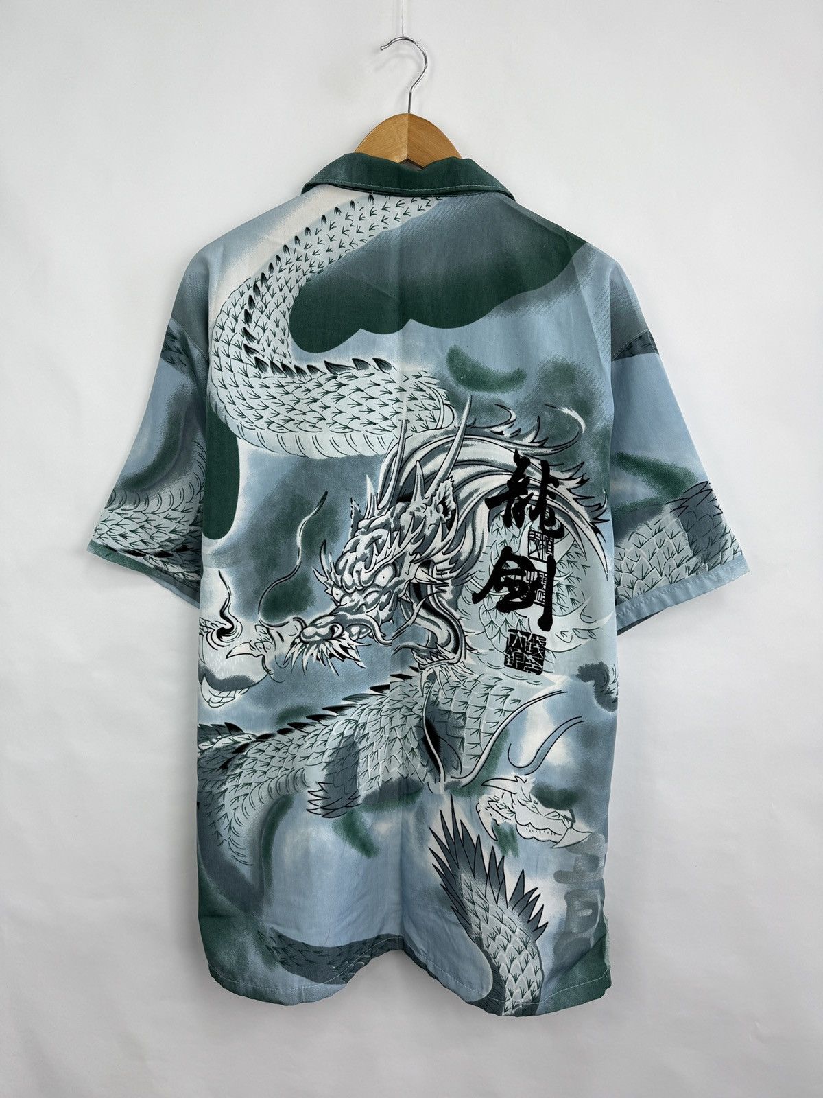 Japanese Brand 🇯🇵 Vintage 90s Japan Dragon Anime Style Shirt Samurai Retro Size US XL / EU 56 / 4 - 6 Thumbnail