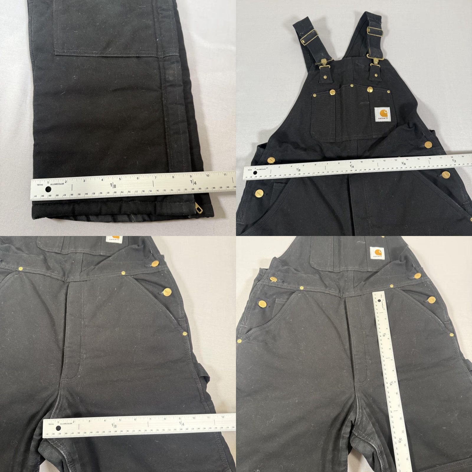 Carhartt VINTAGE Carhartt Overalls Men 32x30 Black Insulated Canvas Bib Double Knee Pants R03 BLK Size US 32 / EU 48 - 8 Thumbnail