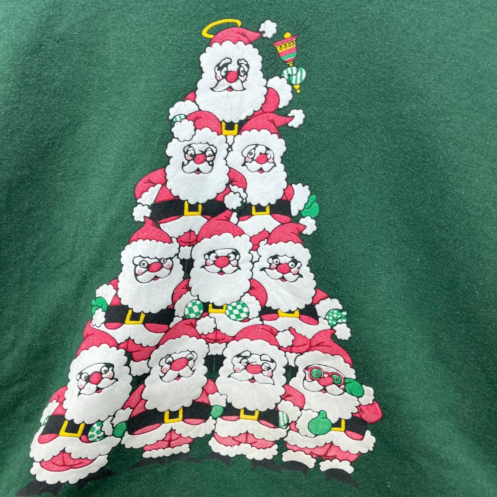 Vintage Vintage 90s Santa Claus Ugly Christmas Sweatshirt Large Tree Size US L / EU 52-54 / 3 - 3 Thumbnail