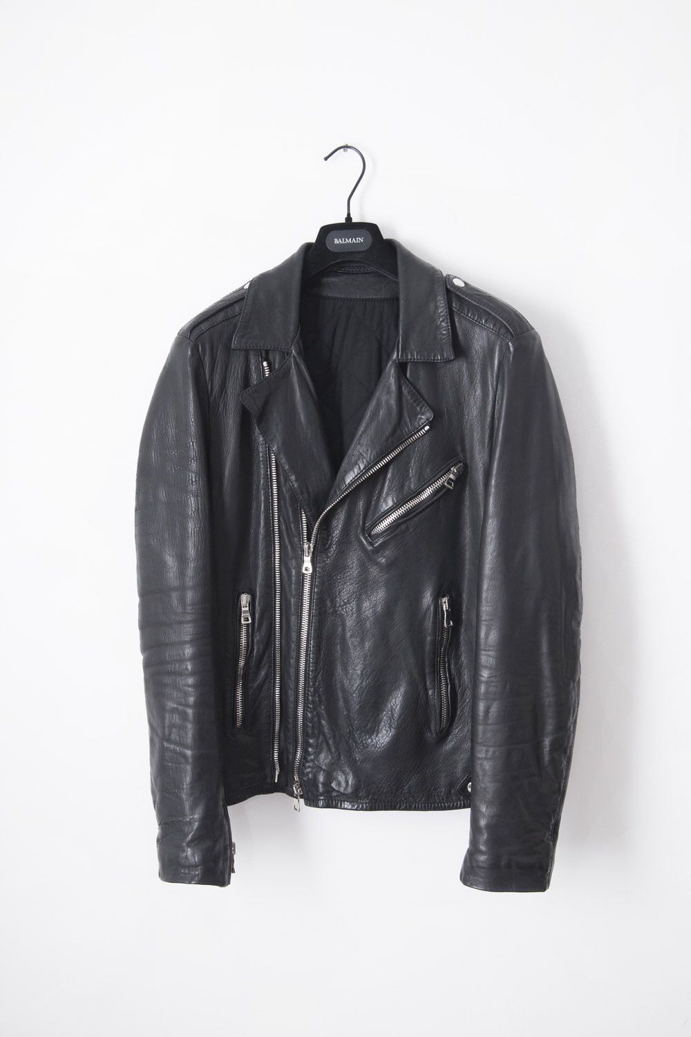 Balmain AW13 black leather biker jacket Size US M / EU 48-50 / 2 - 1 Thumbnail