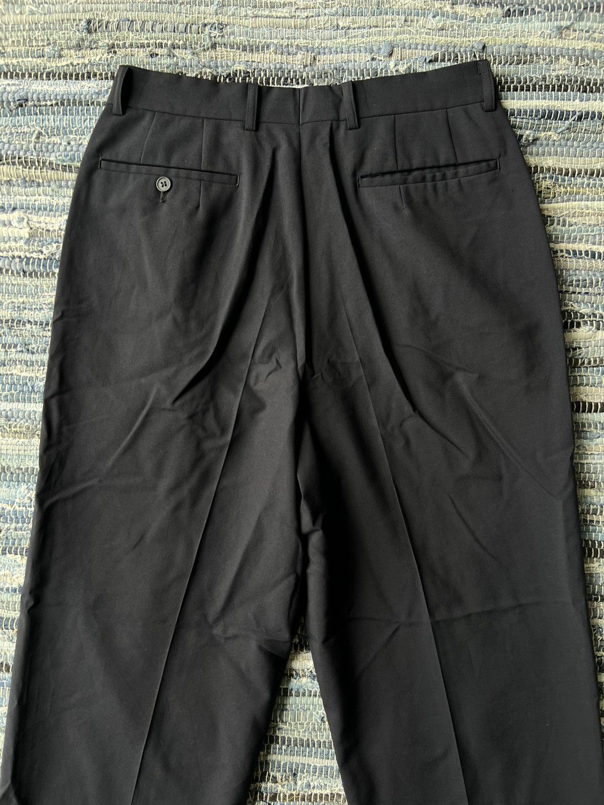 Yohji Yamamoto 1990s Yohji Yamamoto Black Minimal Gabardine 🎈Trousers Pants Size US 31 - 5 Thumbnail