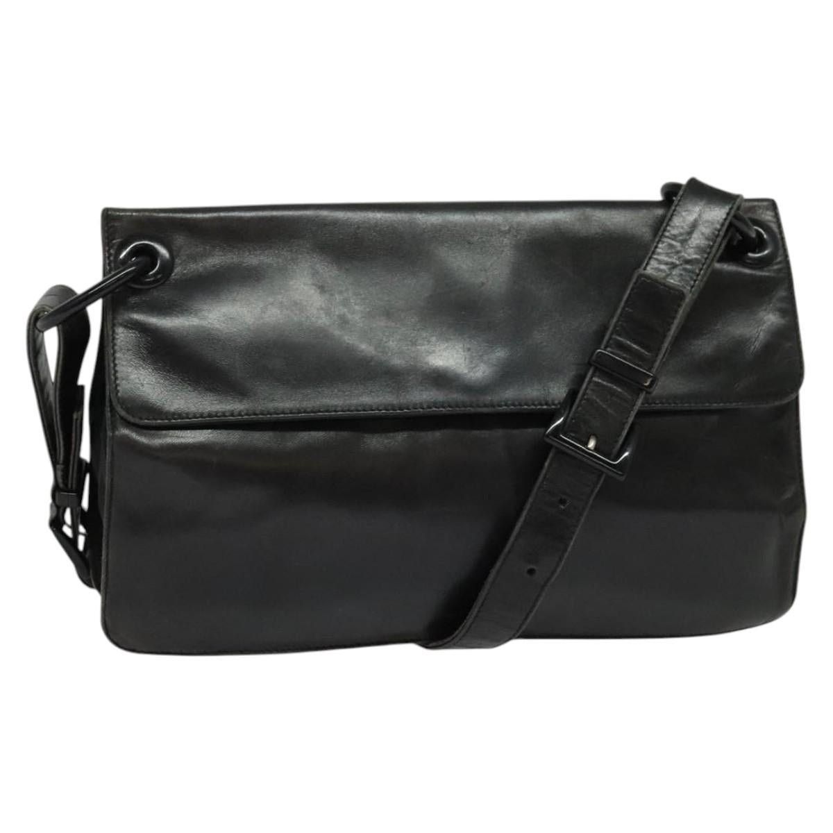 Prada PRADA Shoulder Bag Leather Black Silver Size ONE SIZE - 1 Thumbnail