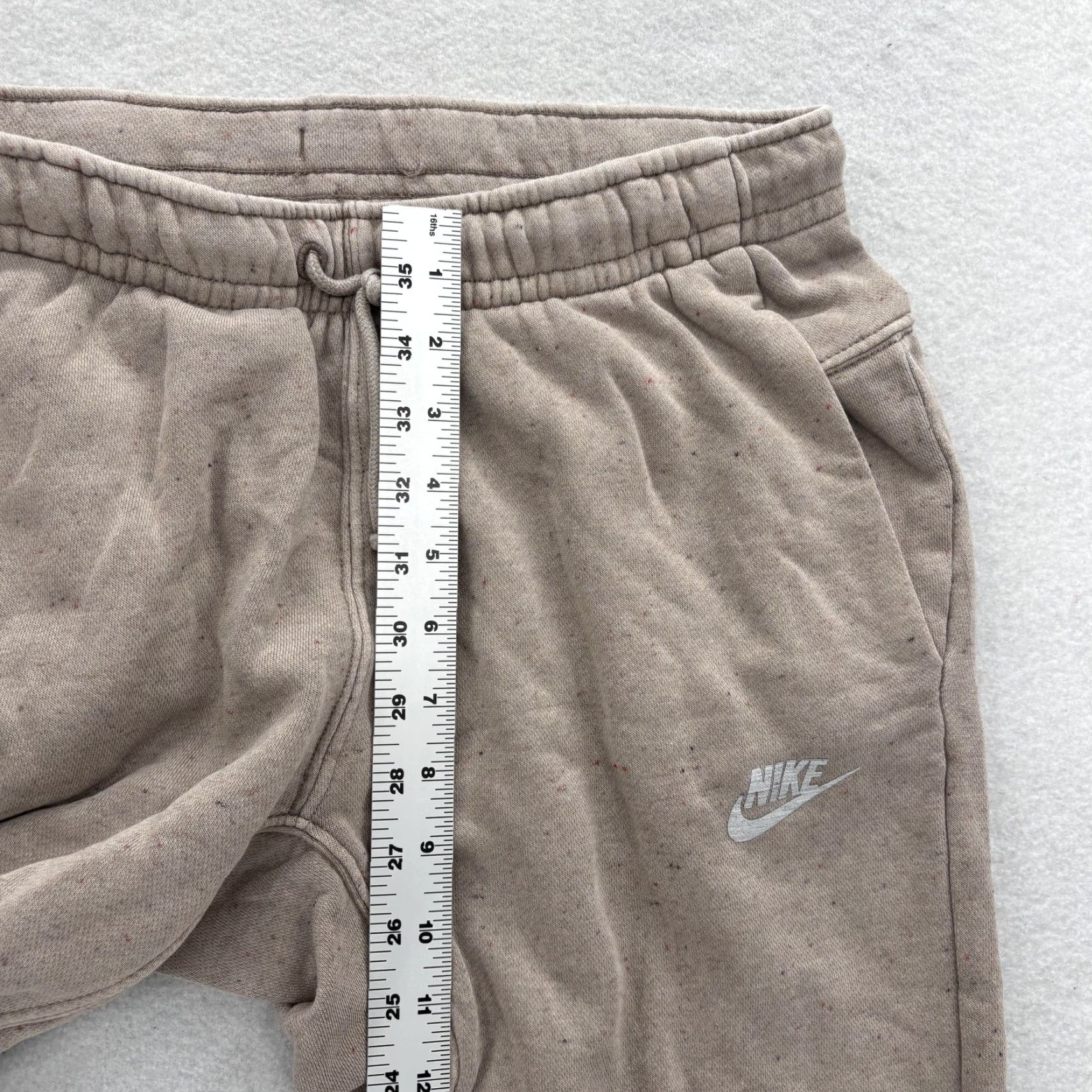 Nike Nike Pants Mens XS Beige Fleece Joggers Sweatpants Flecked Athletic Gym Training Size US 27 - 7 Thumbnail