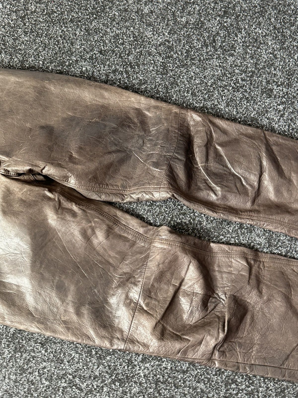 Cowboy Equipment 🚨GRAIL BOOTCUT BROWN Cowboy Biker Leather Pants Size US 27 - 3 Thumbnail