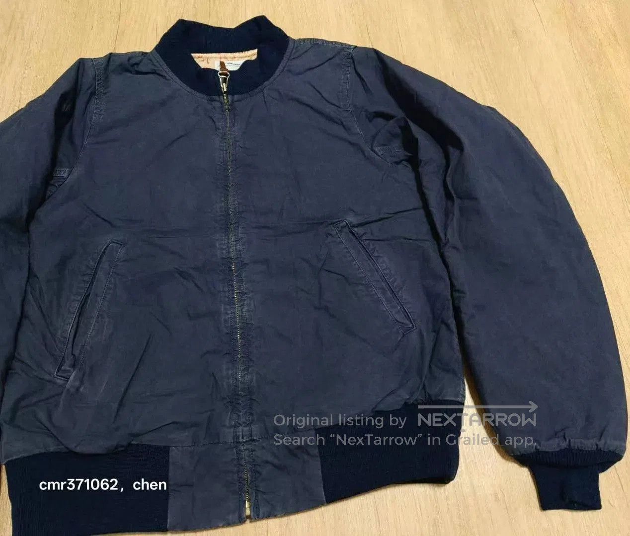 Visvim Blue Bomber Jacket with Zip Front and Ribbed Trim. Size US S / EU 44-46 / 1 - 3 Thumbnail
