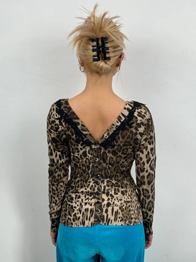 Dolce & Gabbana 2010s Dolce & Gabbana Leopard Print Cardigan Size S / US 4 / IT 40 - 2 Thumbnail