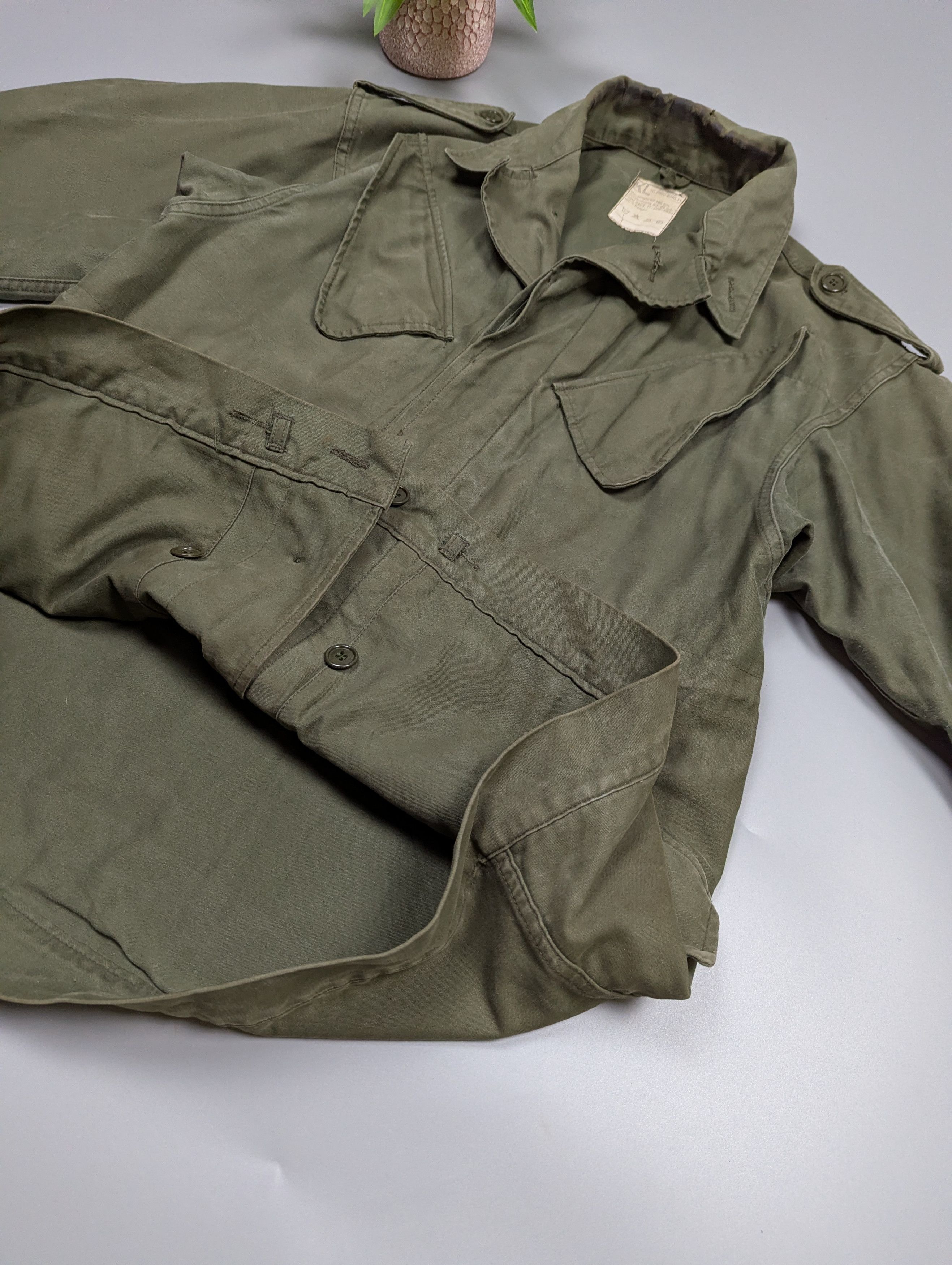 Vintage 1980s Dutch Army Field Jacket Military Cotton Utility Coat Size US M / EU 48-50 / 2 - 12 Thumbnail