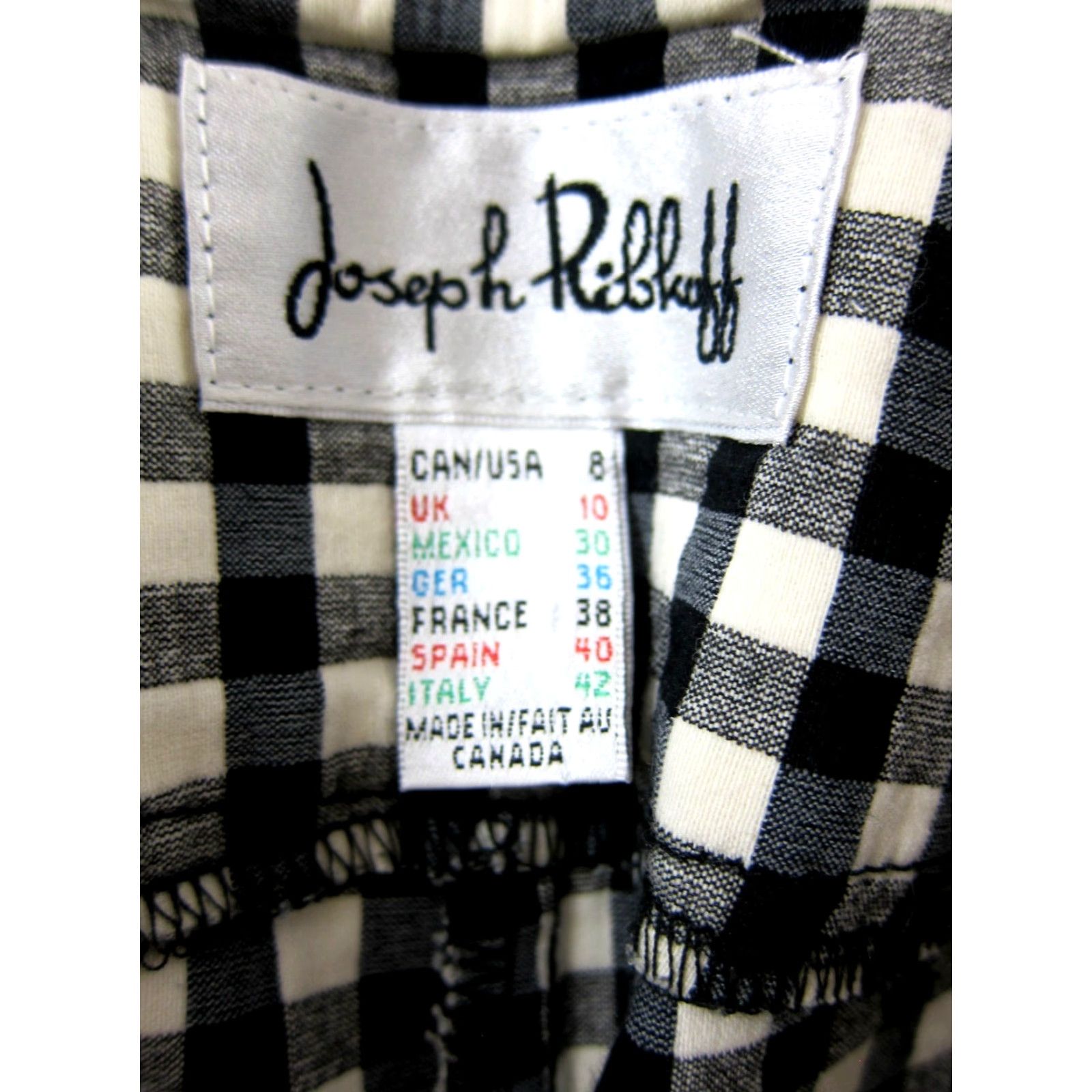 Joseph Ribkoff Joseph Ribkoff Stretch Straight Leg Pants Women 8 Black White Plaid Checked Size 30" / US 8 / IT 44 - 3 Thumbnail