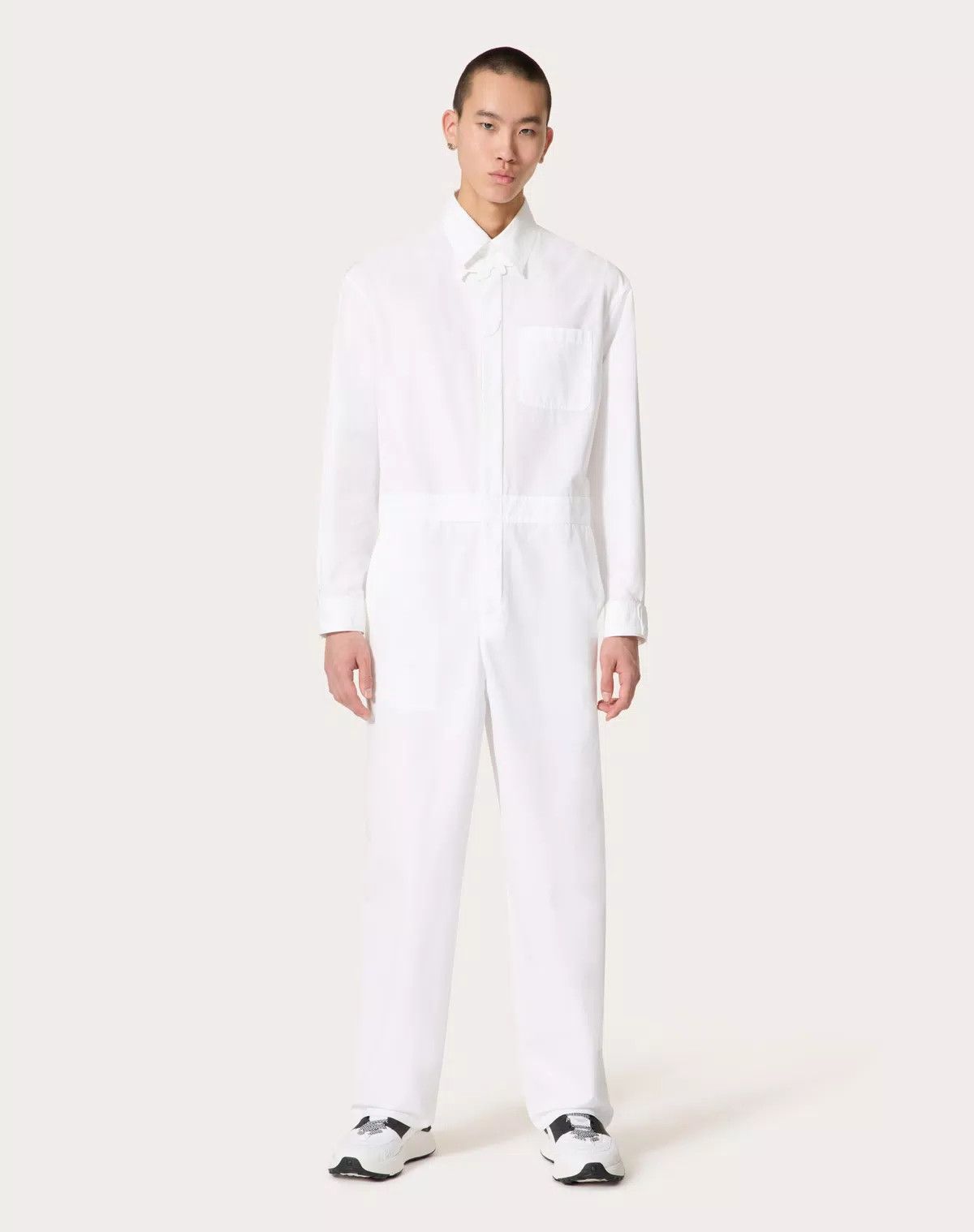 Valentino oc11z0725 Cotton Poplin Jumpsuit in White Size US 28 / EU 44 - 4 Thumbnail