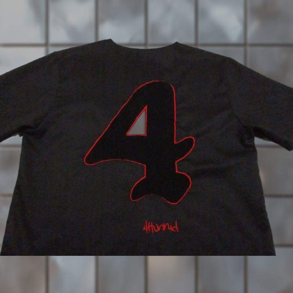 Vintage 4Hunnid Baseball Jersey Shirt Mens M Black World Championship 2019 Button V-Neck Short Sleeve Embroidered Graphic Print Sports Men Size US M / EU 48-50 / 2 - 1 Thumbnail