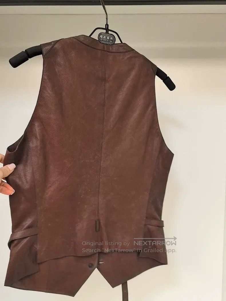 Hermes Hermes Real leather vest, dark brown, sheepskin material, Size XS / US 0-2 / IT 36-38 - 4 Thumbnail