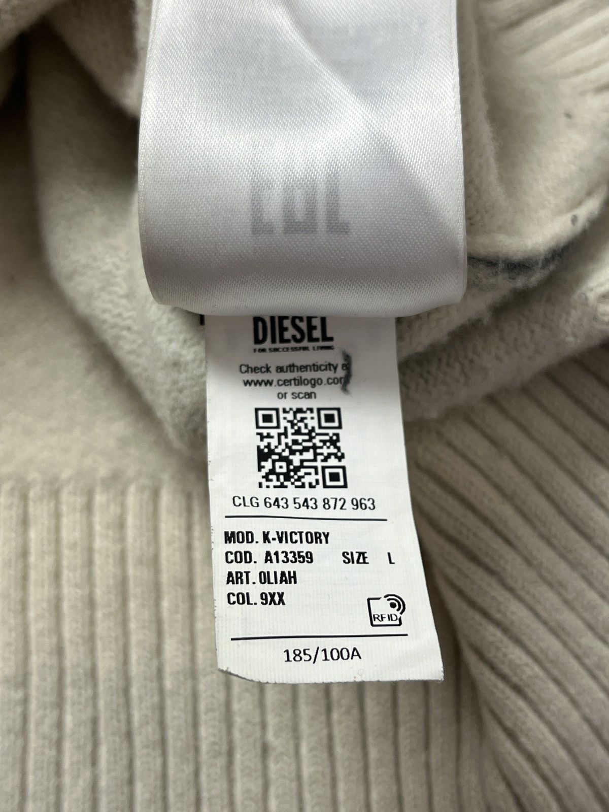 Diesel DDP Diesel K-Victory Photograph-Print Wool Sweater Size US L / EU 52-54 / 3 - 9 Thumbnail