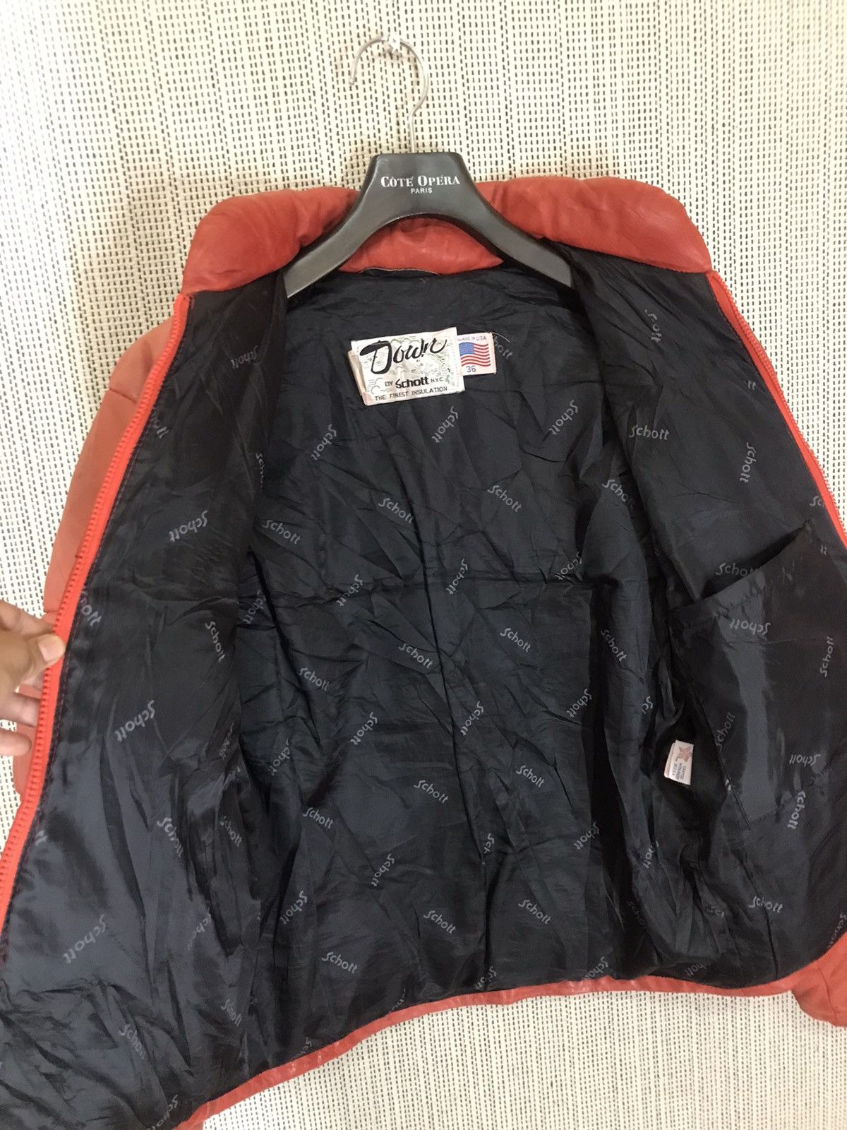 Schott × Vintage ‼️RARELY‼️VTG SCHOTT LEATHER DOWN PUFFER BOMBER JACKET‼️ Size US M / EU 48-50 / 2 - 10 Thumbnail