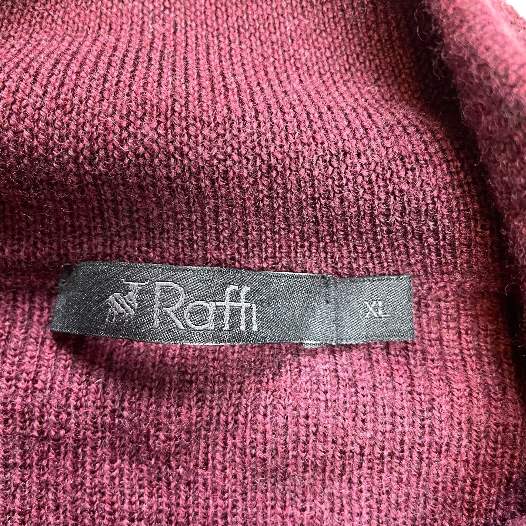 Vintage Raffi Sweater Mens XL Red 100% Merino Wool Extra Fine 1/4 Zip Pullover Knit Long Sleeve Casual Business Size US XL / EU 56 / 4 - 4 Thumbnail