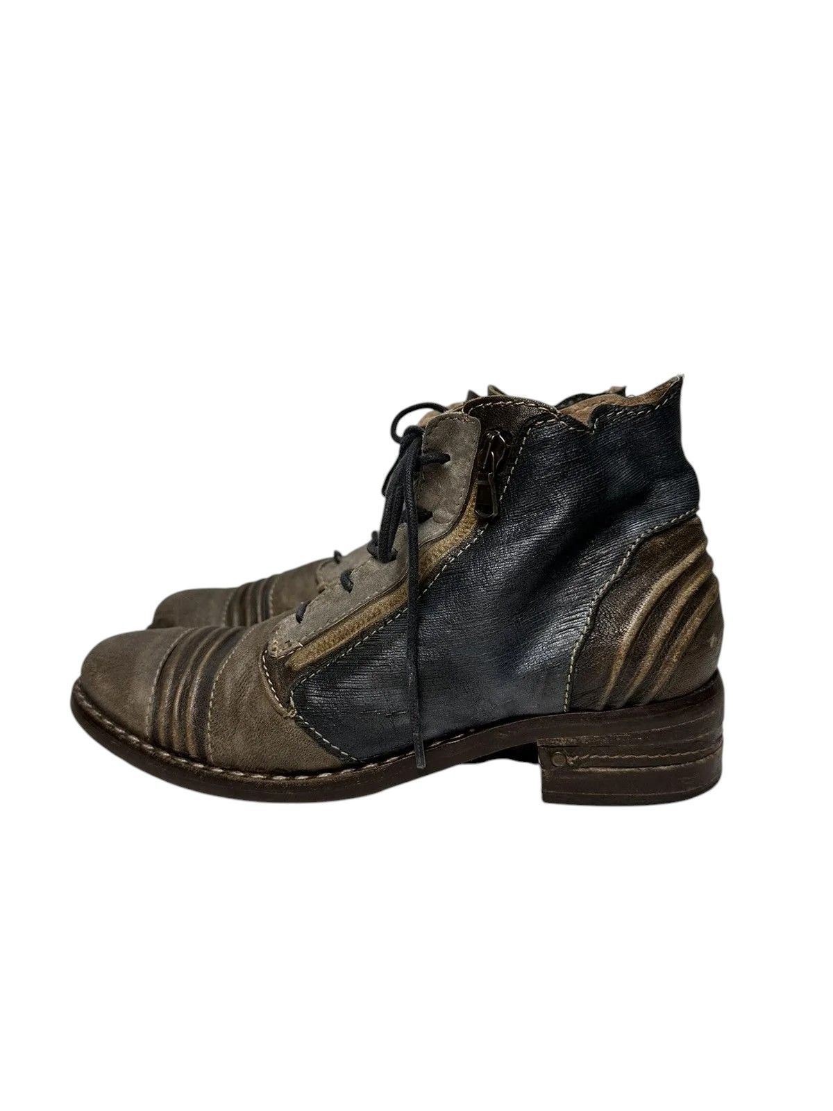 Leather Vintage Metal Zip Italy Leather Mens Boots AS 98 Style Size US 9 / IT 39 - 3 Thumbnail