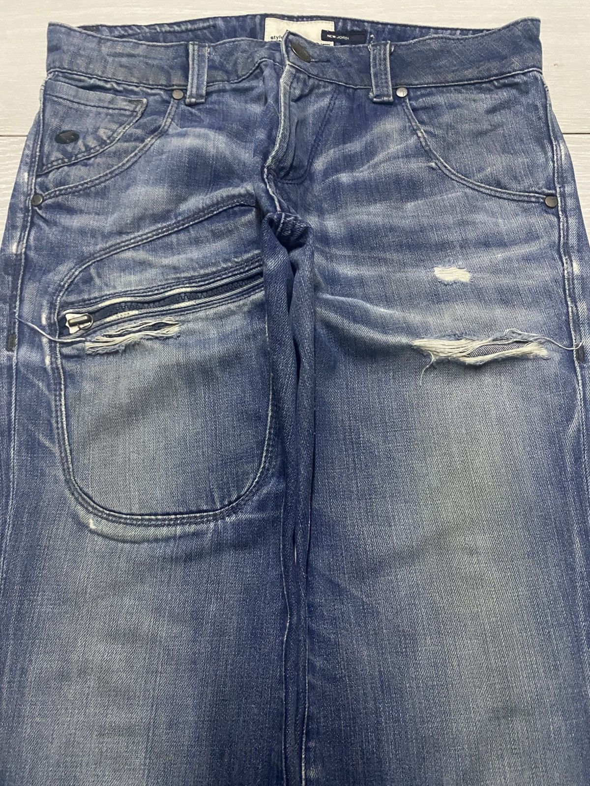 Energie Vintage Style Clash Energy Faded Wash Distressed Jeans Size US 31 - 3 Thumbnail