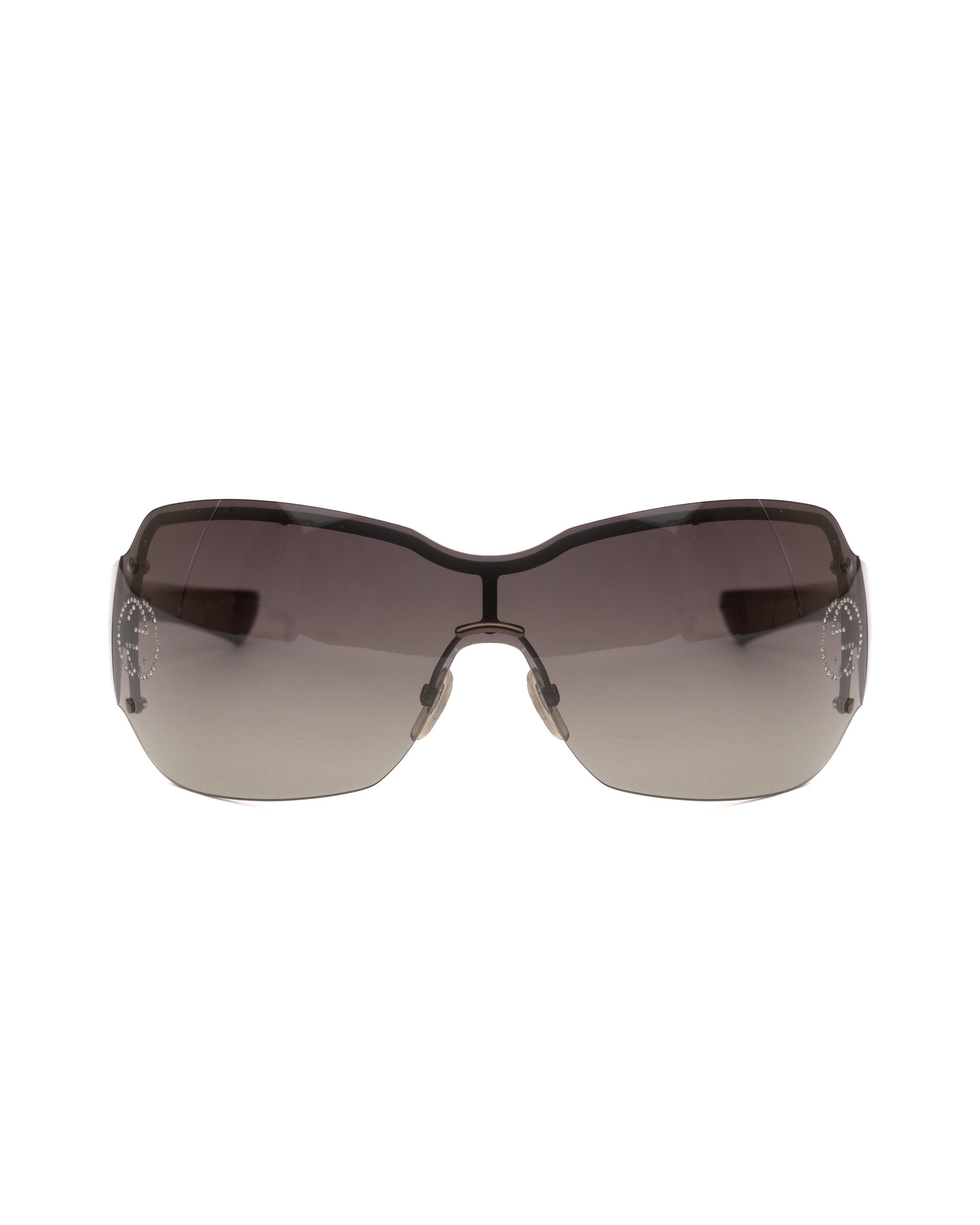 Gucci '00s Crystals Signature Rimless Oversized Sunglasses