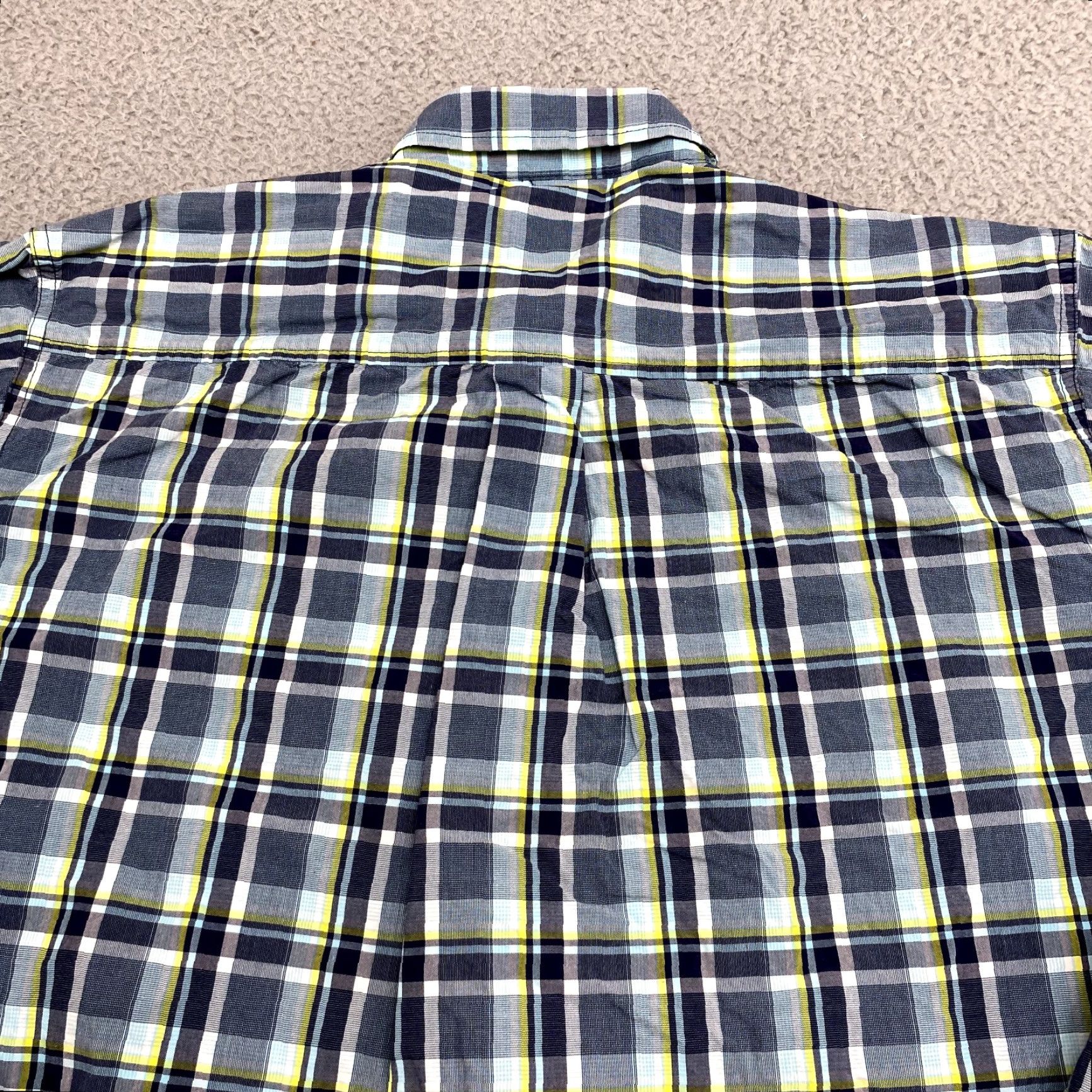 Vintage Cinch Shirt Mens Adult Medium Blue Yellow Button Up Cowboy Western Plaid Cotton Long Sleeve Collared Pocket Button-Down Size US M / EU 48-50 / 2 - 7 Thumbnail