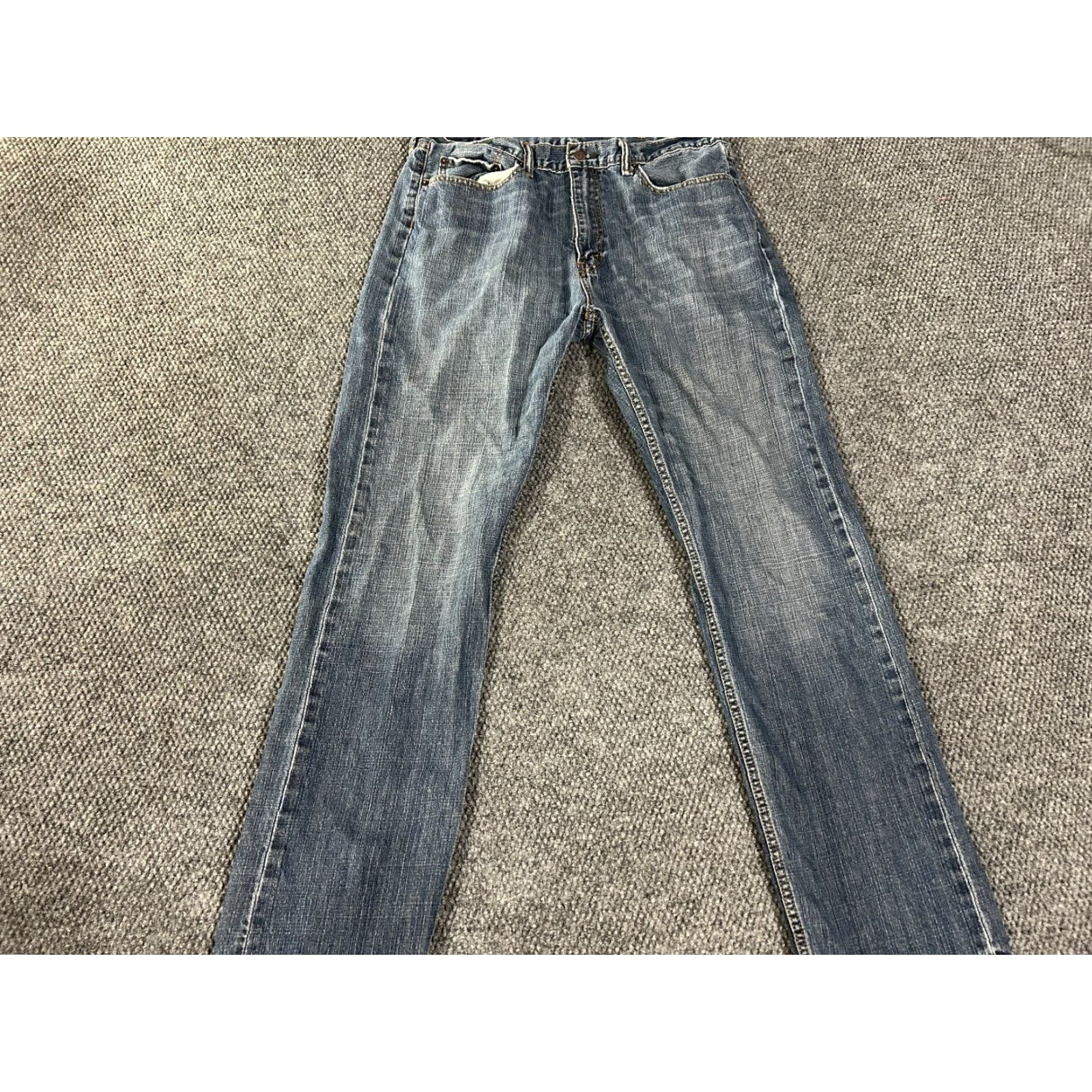 Levi's Levi's 505 Jeans Mens 38x34 Blue Straight Denim Distressed Regular Pocket Zipper Cowboy Vintage No N/A Size US 38 / EU 54 - 2 Thumbnail