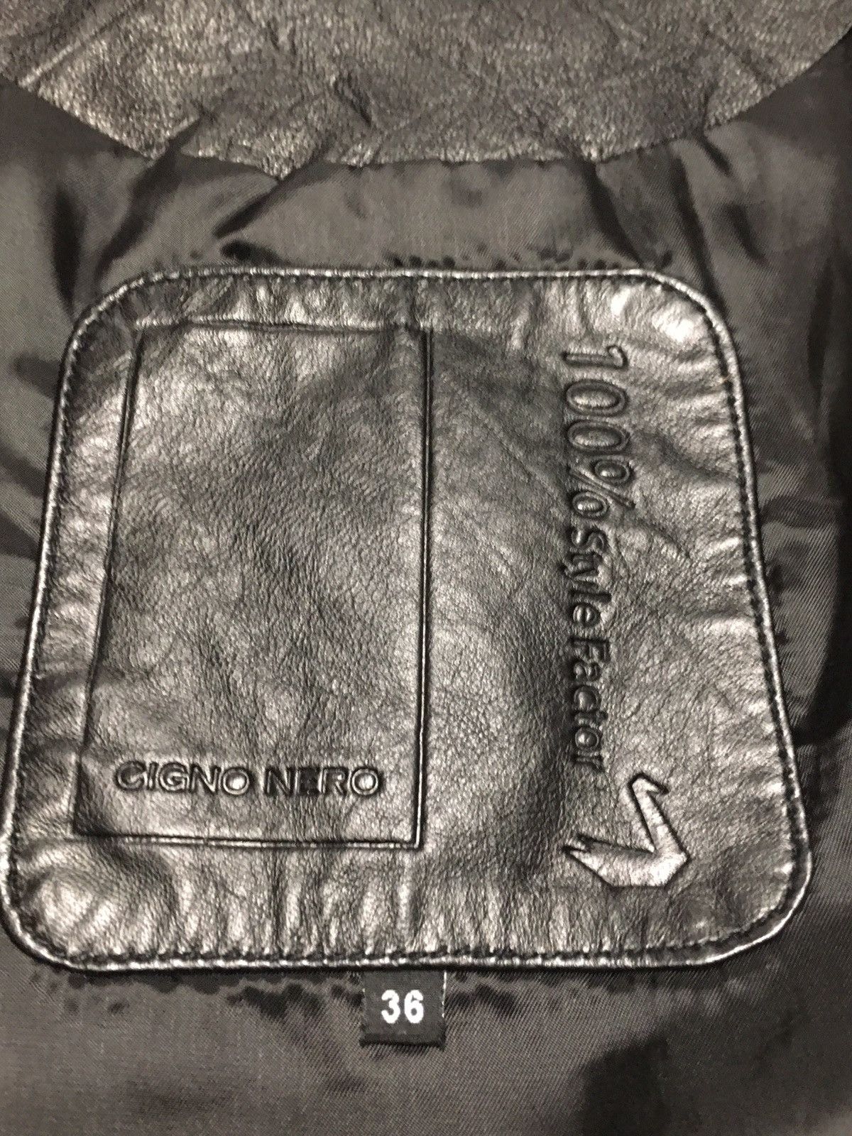 Designer CIGNO NERO Genuine Leather Jacket Black EU 36 Size XS / US 0-2 / IT 36-38 - 6 Thumbnail