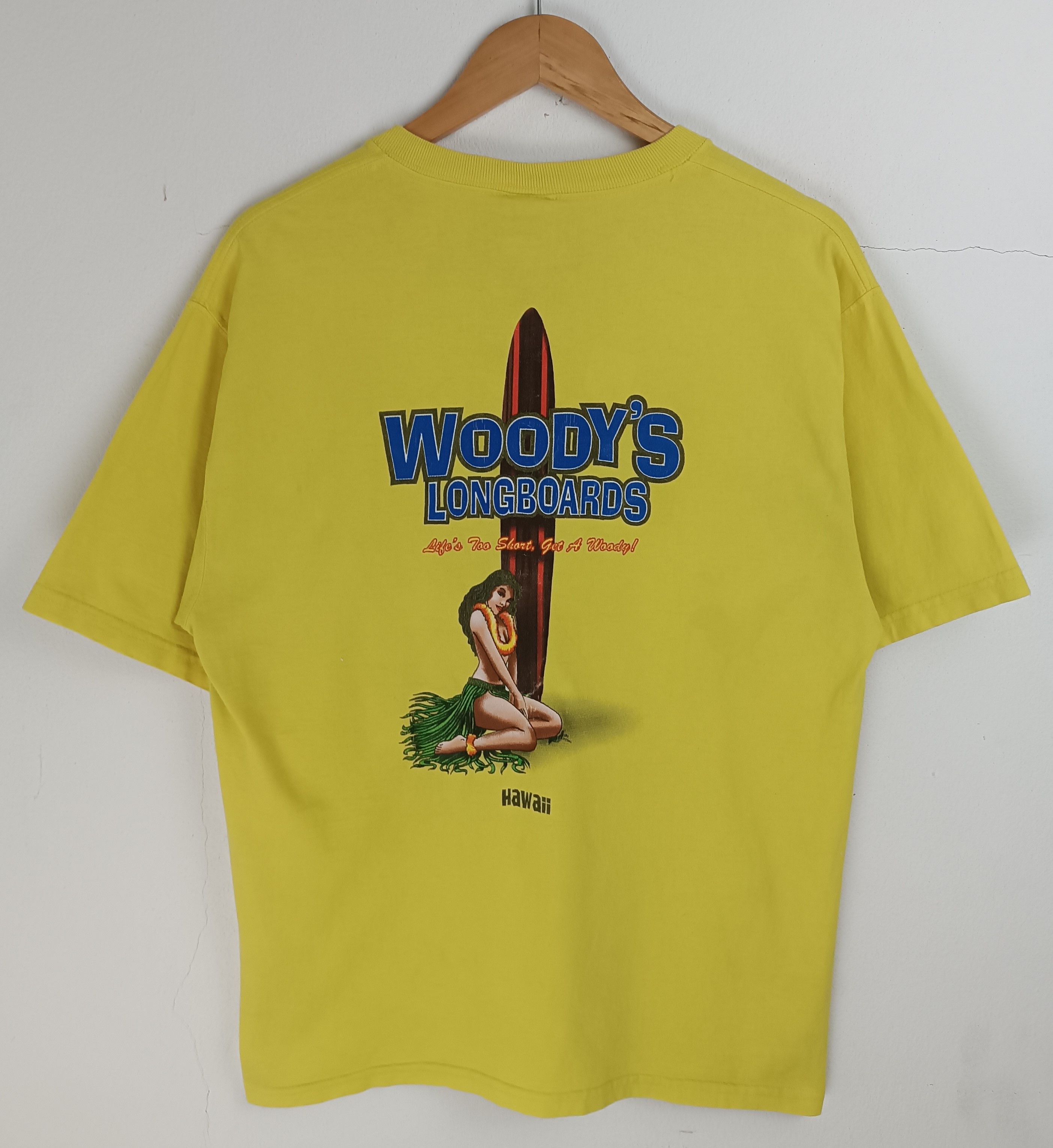Vintage VINTAGE 90'S WOODY'S LONGBOARD HAWAII ALOHA SEXY BEACH TEE Size US L / EU 52-54 / 3 - 3 Thumbnail