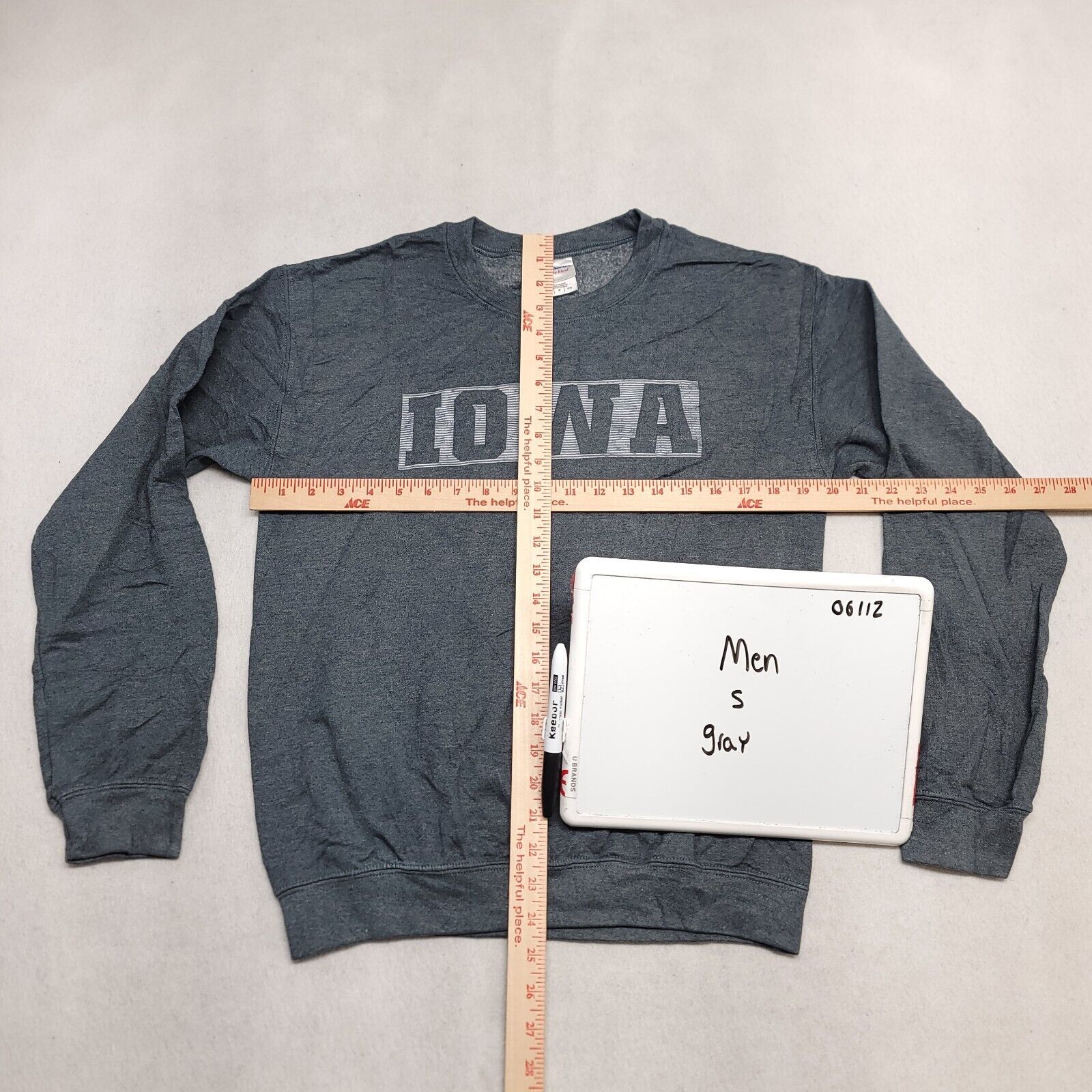 Gildan Iowa Gildan Casual Long Sleeve Sweatshirt Mens Size S Gray Size US S / EU 44-46 / 1 - 7 Thumbnail