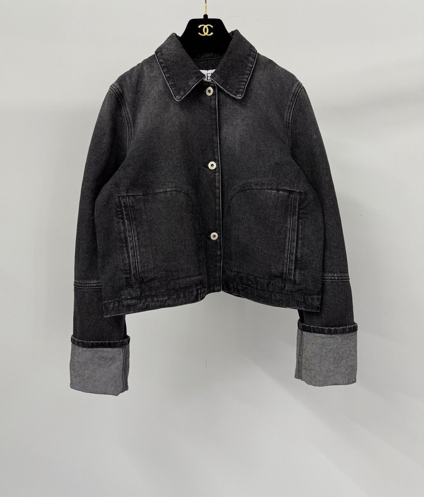 Loewe Loewe Classic Black Washed Denim Jacket Size XS / US 0-2 / IT 36-38 - 1 Thumbnail