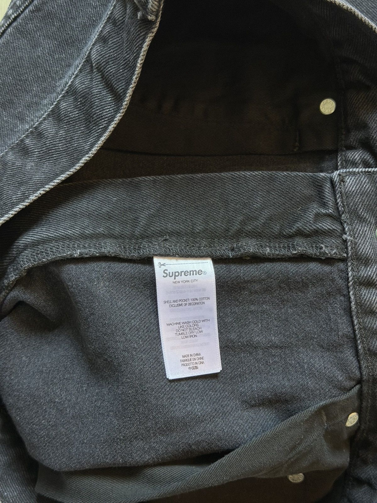 Supreme Baggy Jean Black (32) Size US 32 / EU 48 - 4 Thumbnail