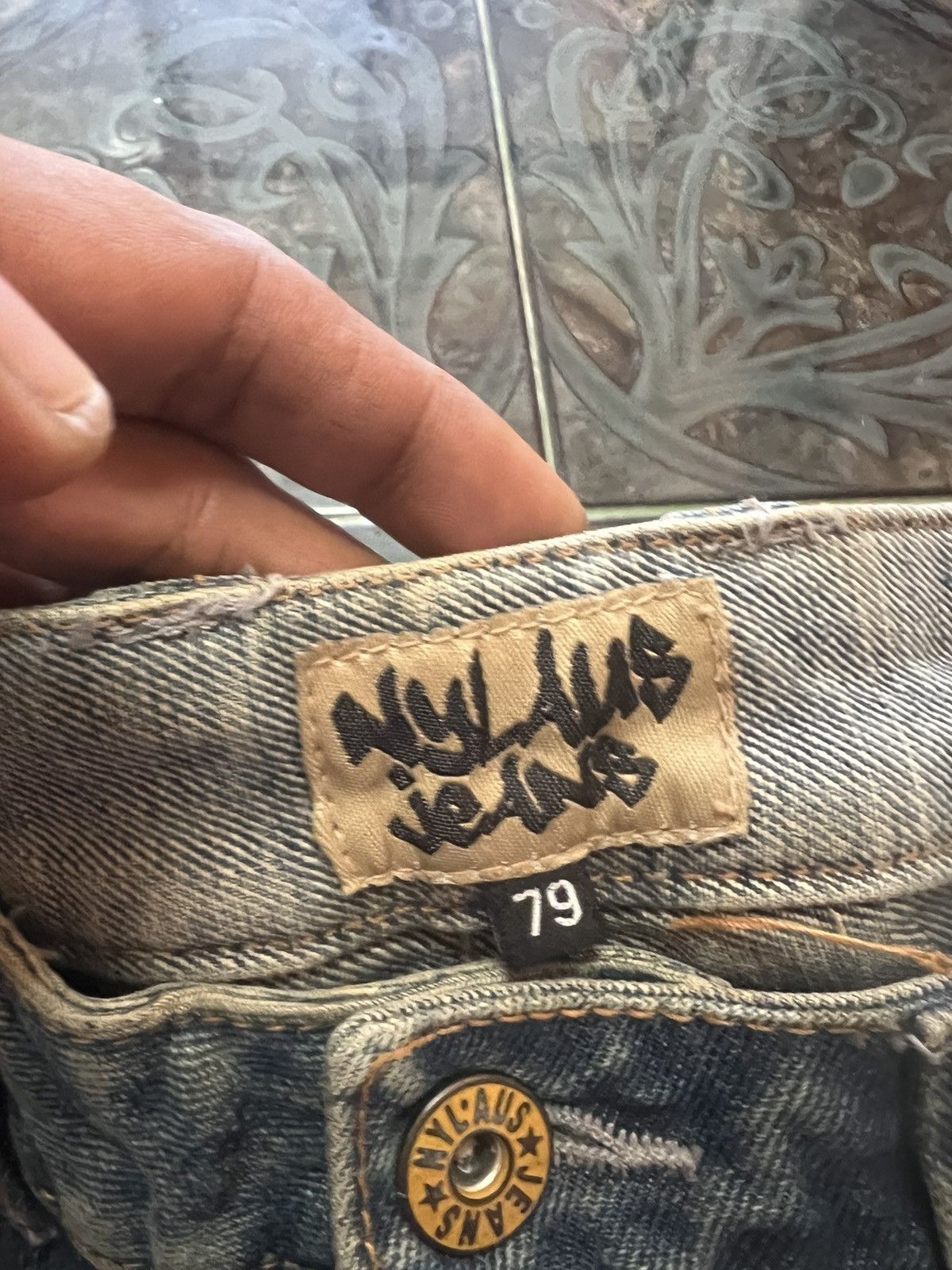 If Six Was Nine FLARED💥NYLAUS DISTRESSED DENIM PANT Size US 30 / EU 46 - 8 Thumbnail