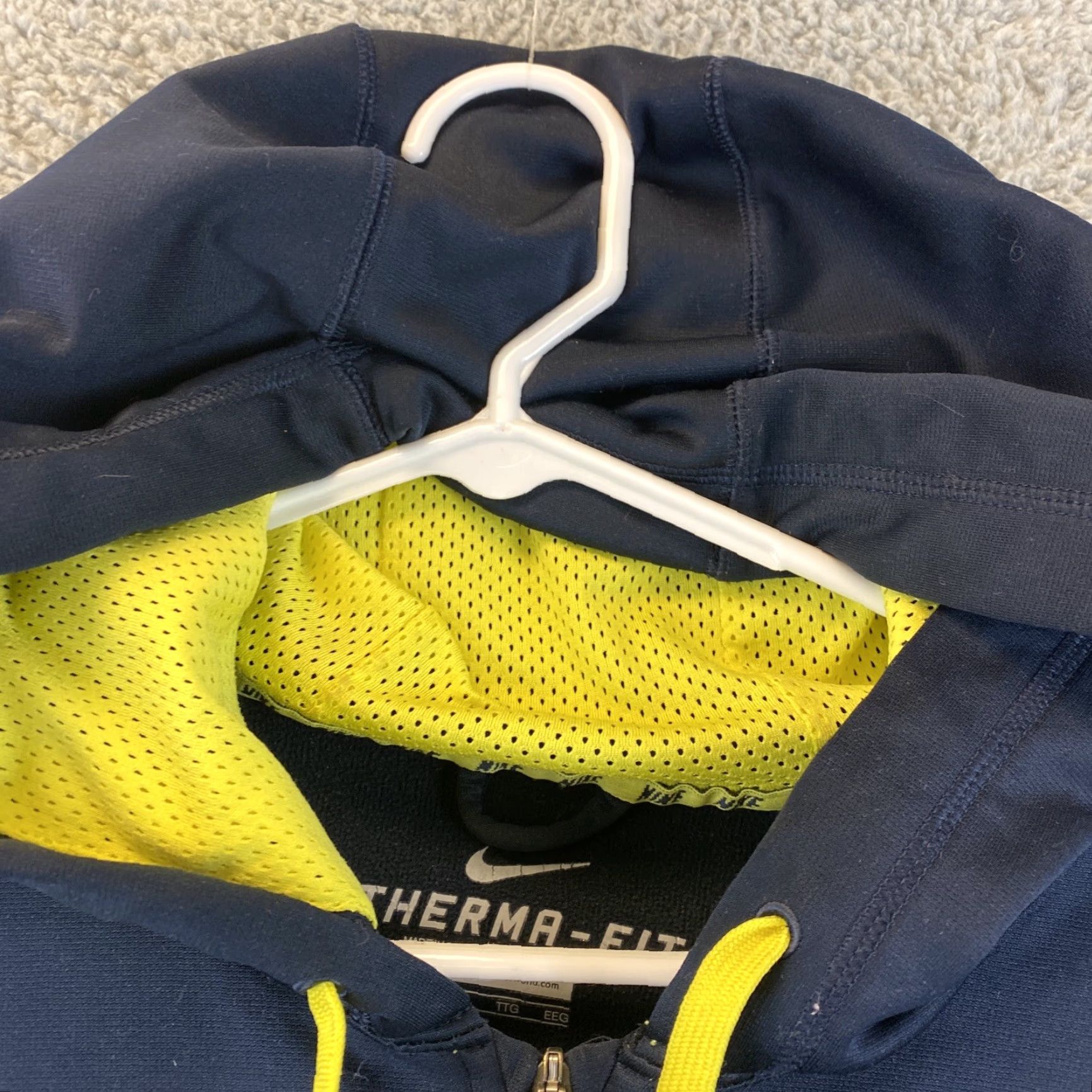 Nike Nike Men’s Hoodie Sweatshirt Fleece Pullover Crew Neck Black 2XL/XXL Logo Pockets Hooded Size US XXL / EU 58 / 5 - 5 Thumbnail