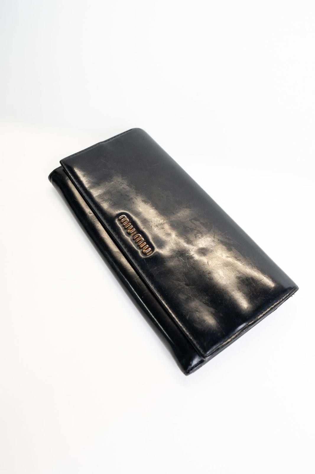 Miu Miu 00's Miu Miu Patent Leather Gold Plaque Long Wallet Size ONE SIZE - 3 Thumbnail
