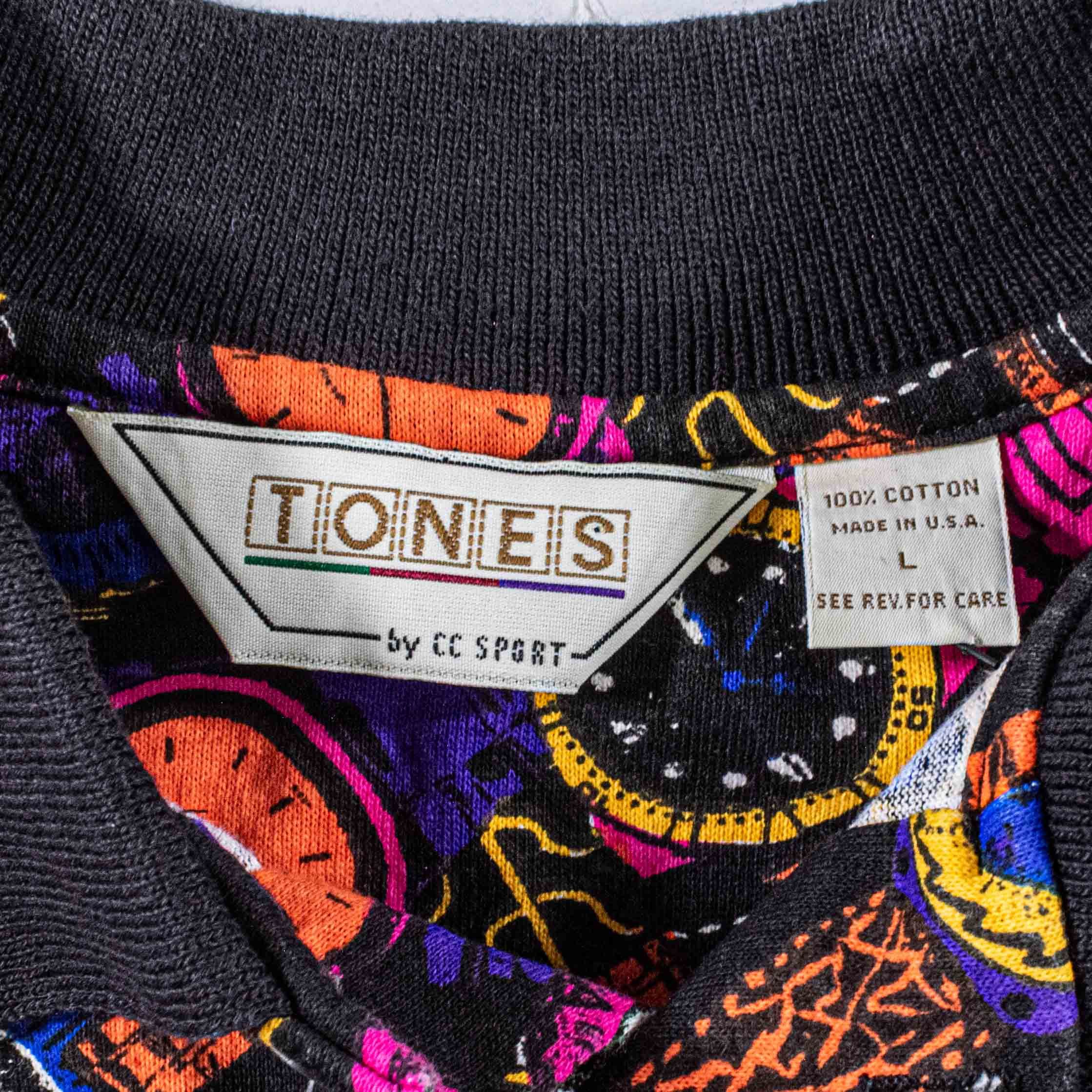 Vintage VTG Watch Timepiece All Over Print Polo Shirt CC Sport 90s Size US L / EU 52-54 / 3 - 6 Thumbnail