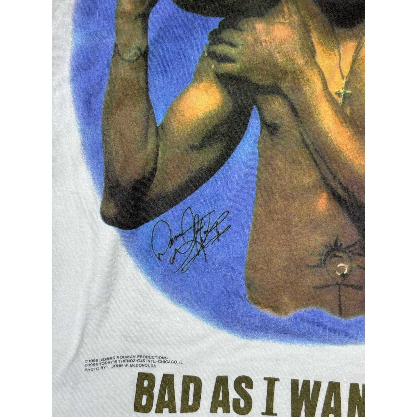 Mtv Dennis Rodman T Shirt White 1996 NBA Size Medium Delta Tag Size US M / EU 48-50 / 2 - 5 Thumbnail