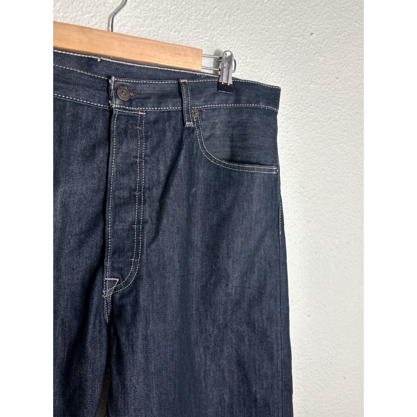 Levi's Levis Jeans Mens 38x30 Blue Denim 501 Button Fly Straight Leg American Dark Wash Size US 38 / EU 54 - 5 Thumbnail