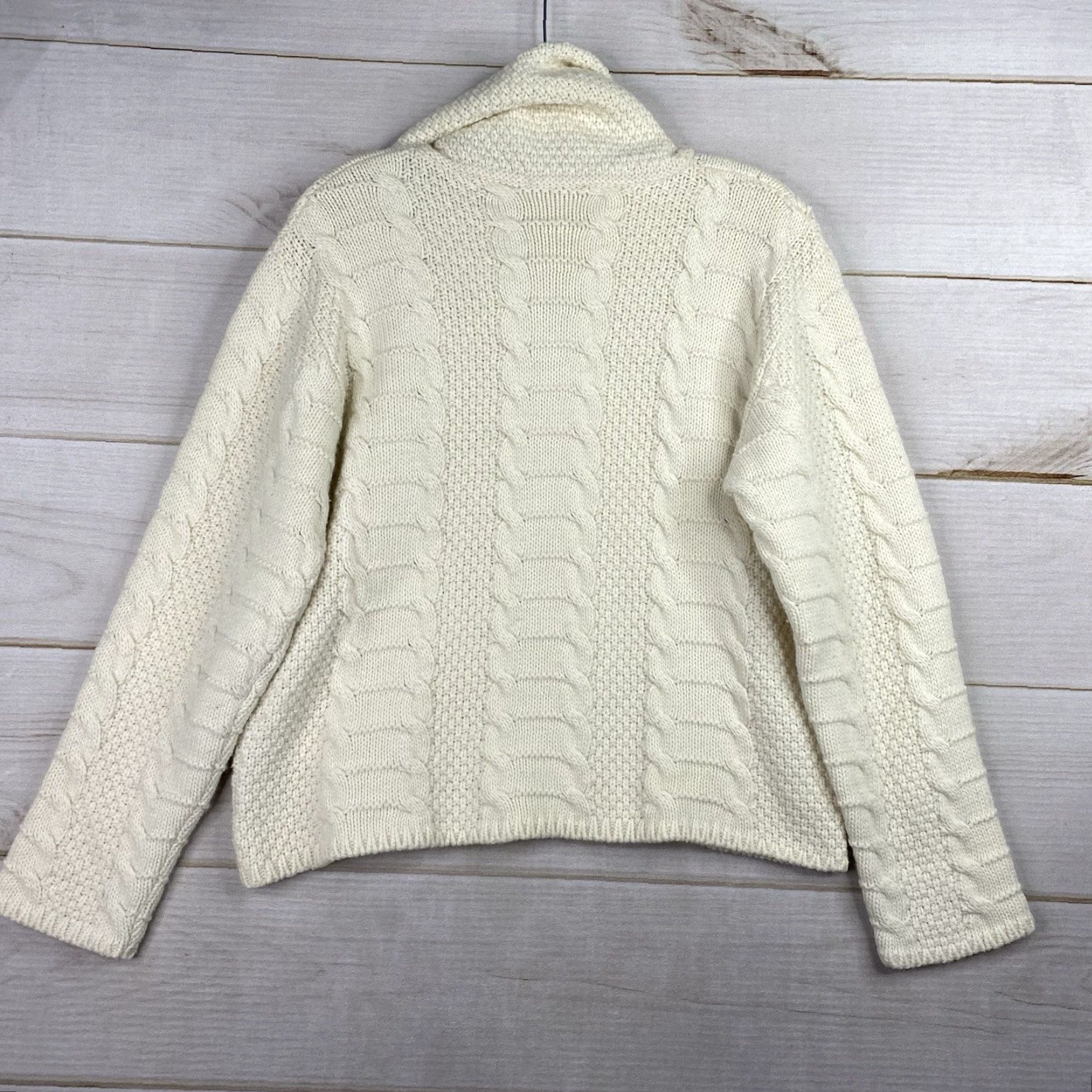 Vintage Alain Manoukian Sweater Women L Ivory Turtleneck Crochet Cable Knit Pullover Long Sleeve Casual Winter All Seasons Womens Size L / US 10 / IT 46 - 6 Thumbnail