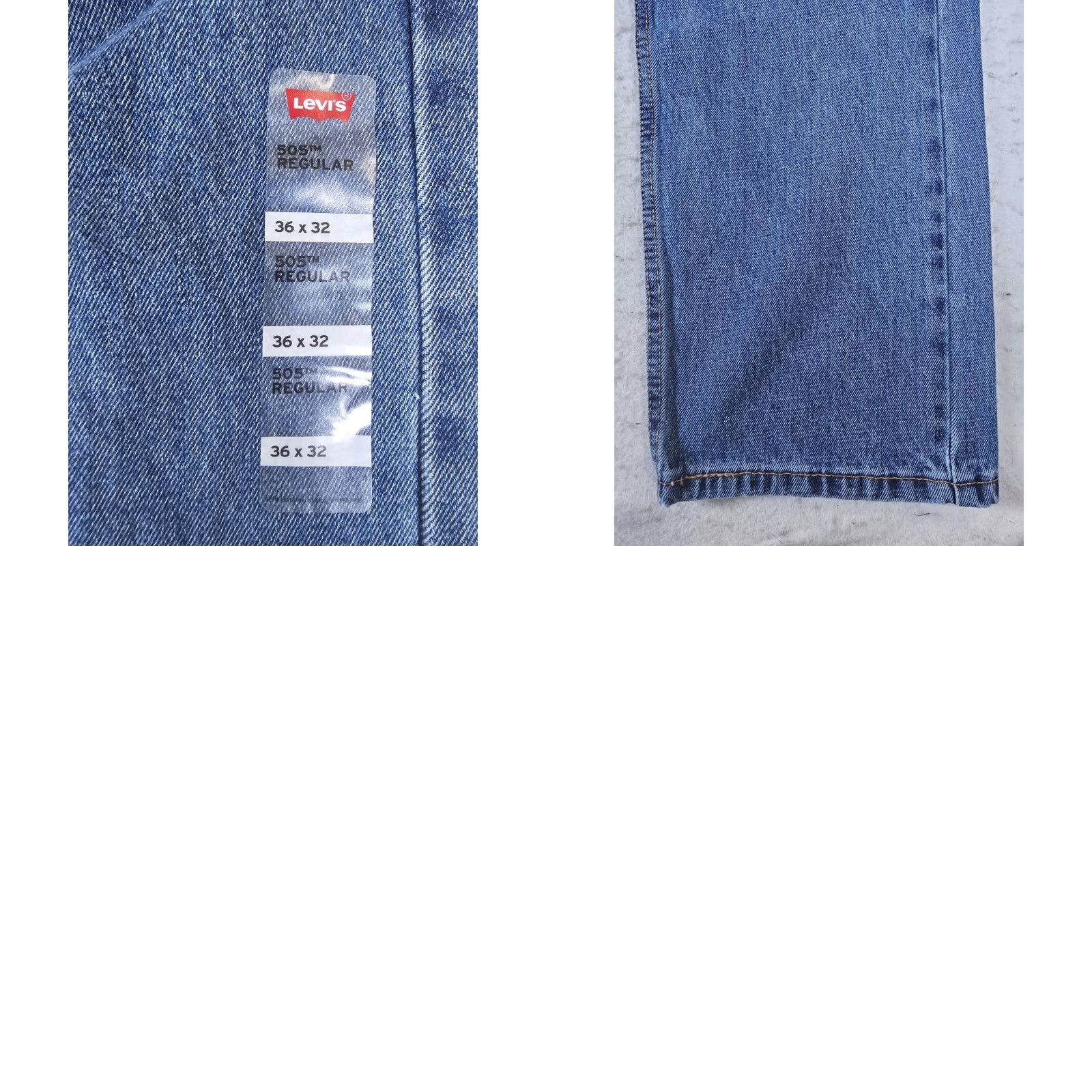 Levi's VINTAGE Levi's Jeans 505 Regular Straight Men's 36x32 Blue Denim Medium Wash + Logo Pocket 5-Pocket Design USA 90s Style Mens Size US 36 / EU 52 - 9 Thumbnail