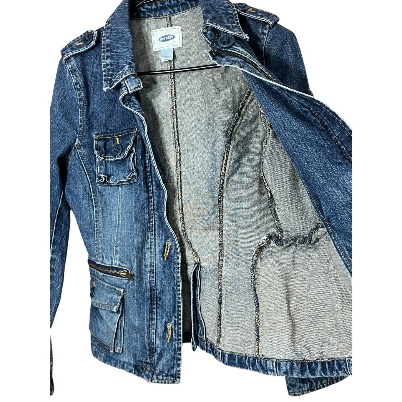 Old Navy Vintage Old Navy Women's Y2K 100% Cotton Denim Jean Jacket S Size S / US 4 / IT 40 - 8 Thumbnail