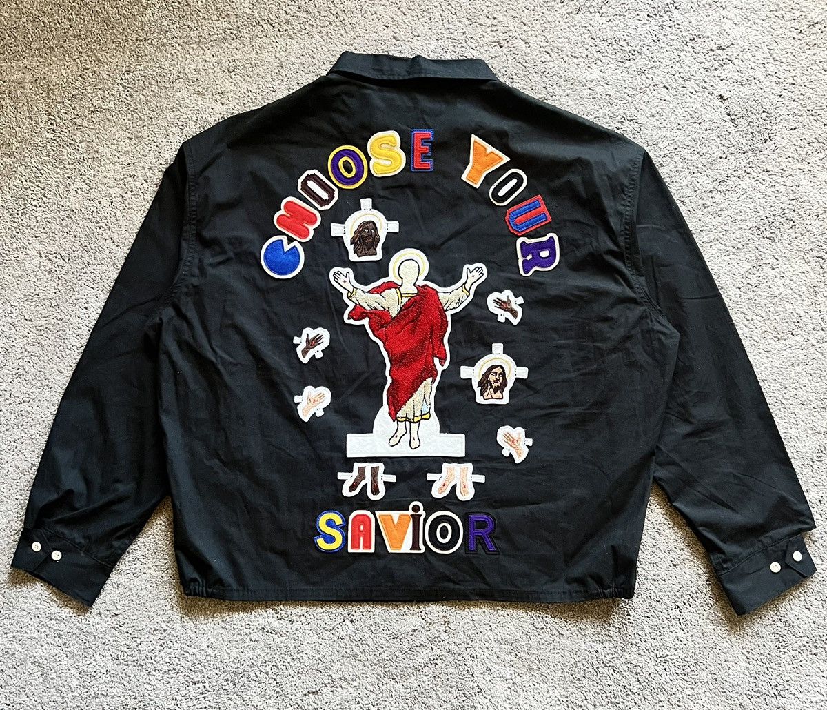 saint michael × DENIM TEARS コーチジャケット Saint Michael Denim Tears Coach Jacket - Black | Garmentory