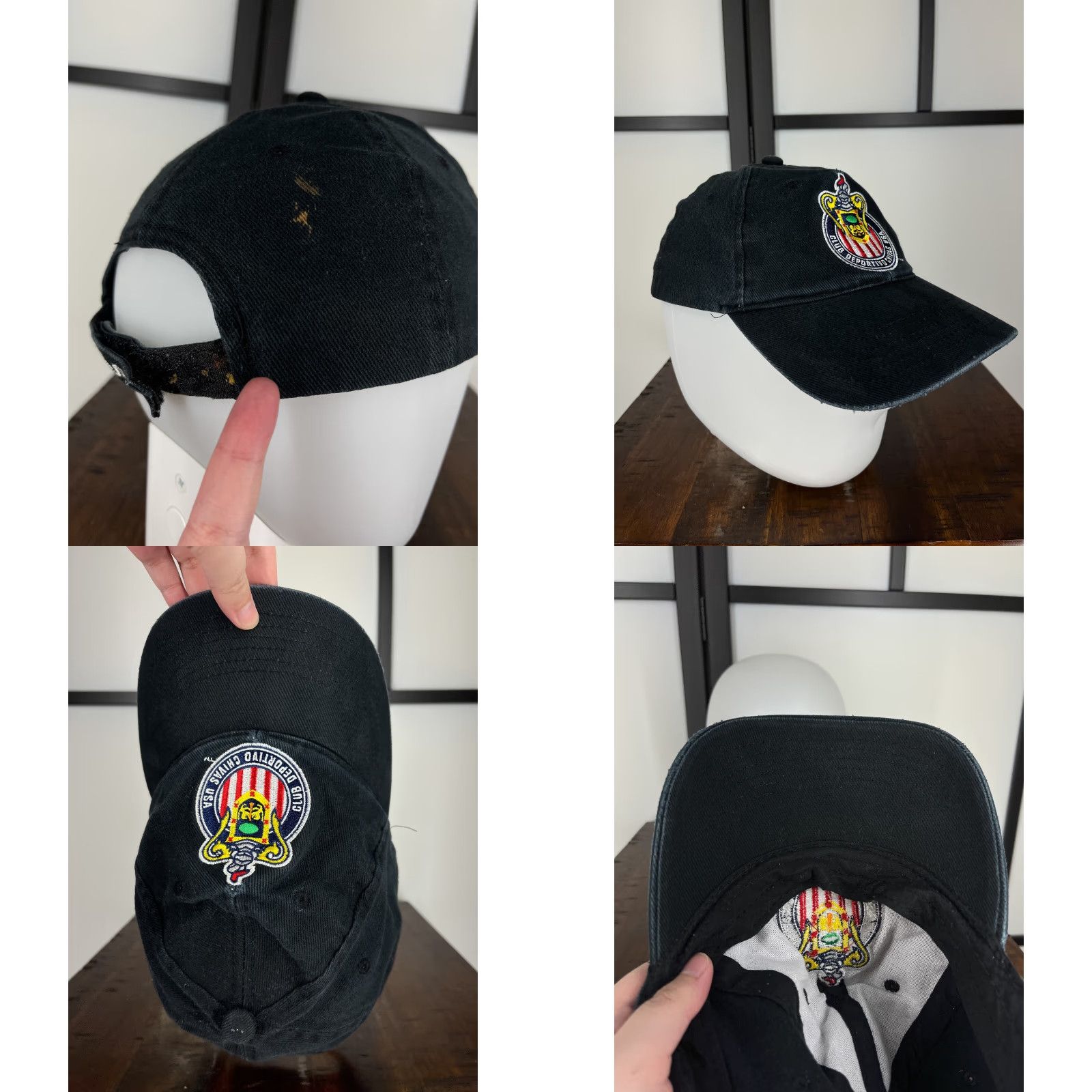 Vintage C.D. Guadalajara Hat Adult One Size Black Cotton Futbol Twill Strap Back Cap Size ONE SIZE - 8 Thumbnail