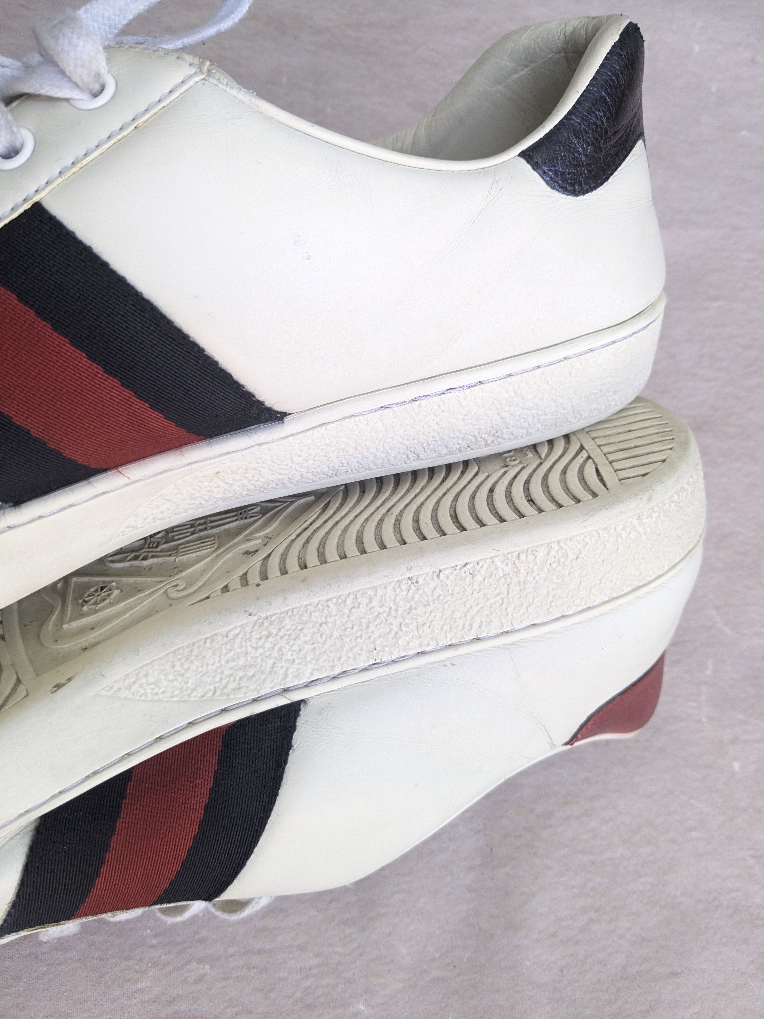 Gucci Gucci Ace Sneakers White Leather Loved 12.5 Low Tops Size US 12.5 / EU 45-46 - 10 Thumbnail