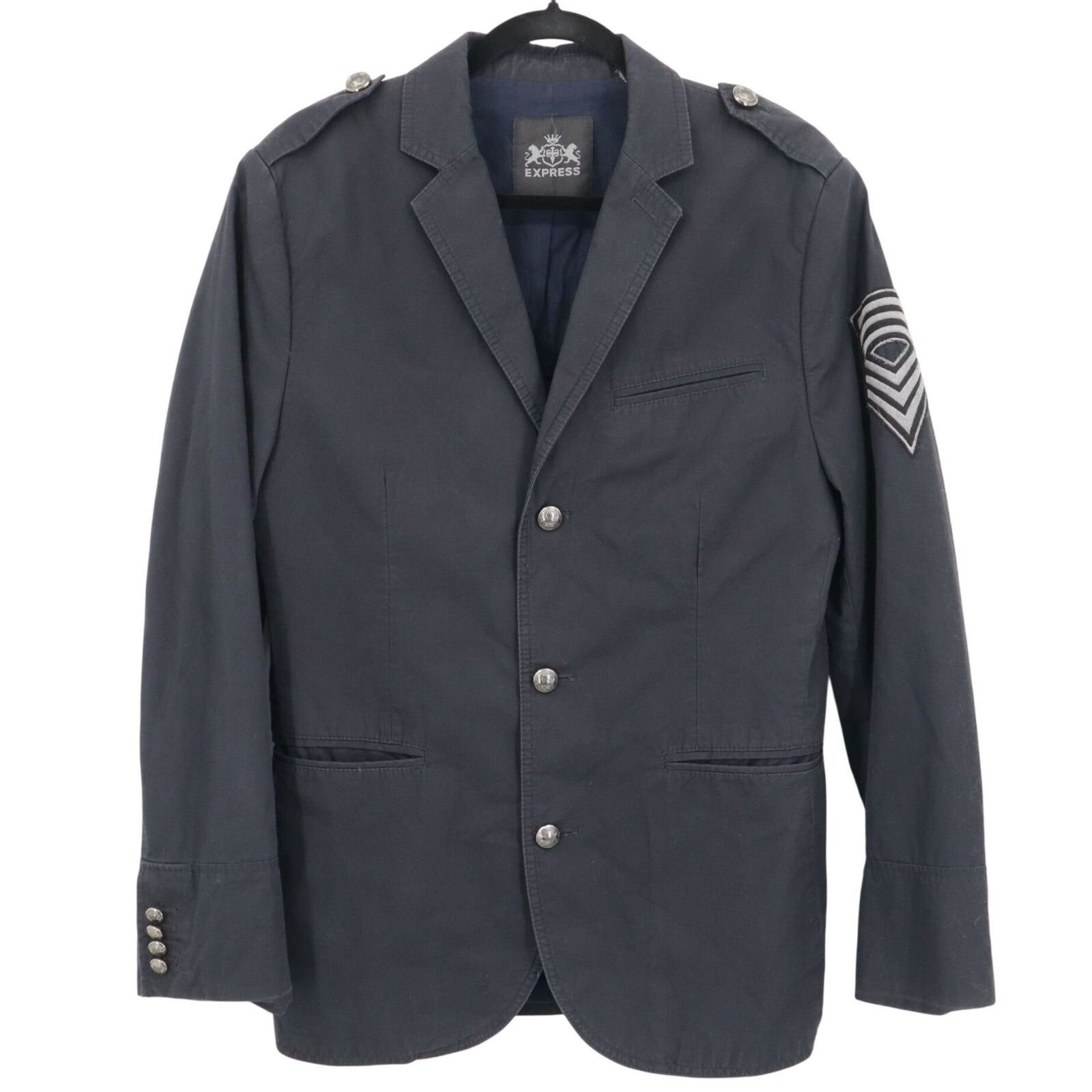 Express Express Blazer Men S Navy Military Dapper Streetwear Preppy Size US S / EU 44-46 / 1 - 1 Thumbnail