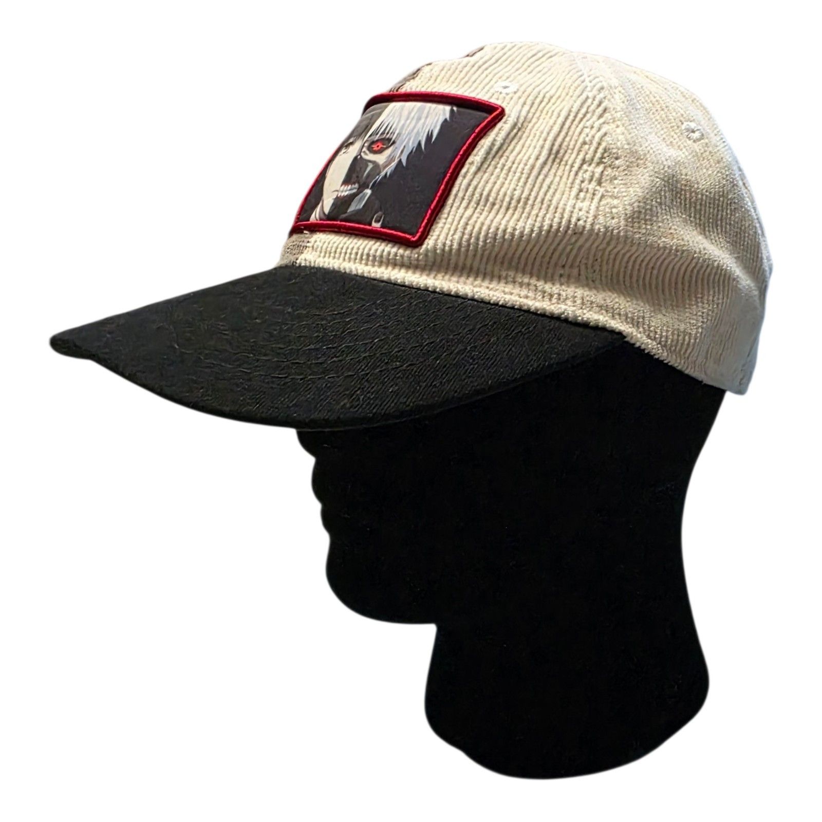 Anime HotTopic Tokyo Ghoul Ken Kaneki Split Face Cordroy dad Cap Size ONE SIZE - 1 Thumbnail