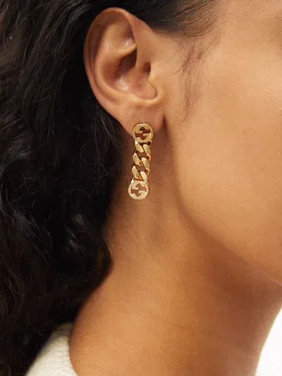 Gucci oc11z0126 Size: OS / Interlocking Earring In Gold Size ONE SIZE - 5 Thumbnail