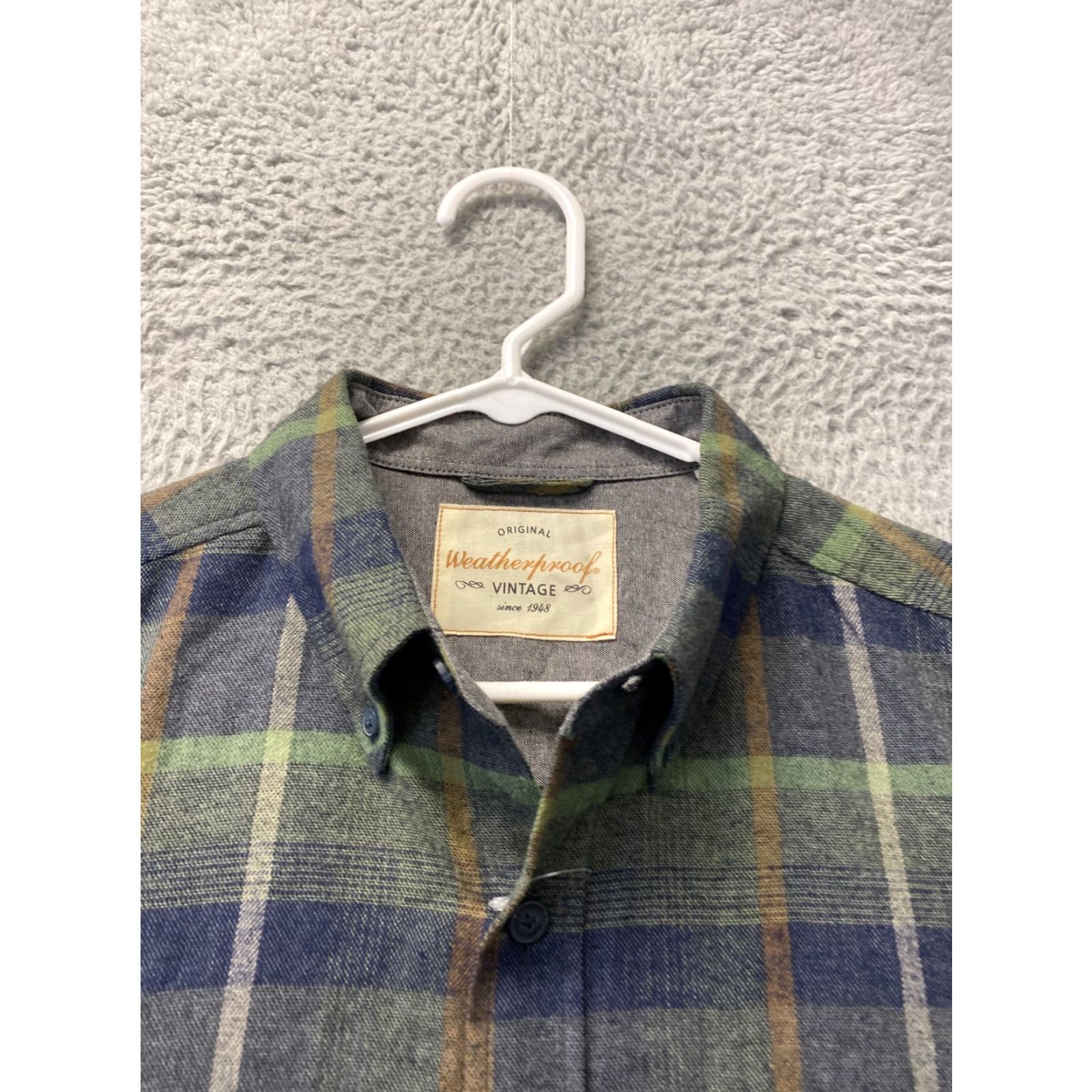 Weatherproof Weatherproof Shirt Adult M Green Plaid Button Up Long Sleeve Casual Mens / 104-42 Size US M / EU 48-50 / 2 - 3 Thumbnail