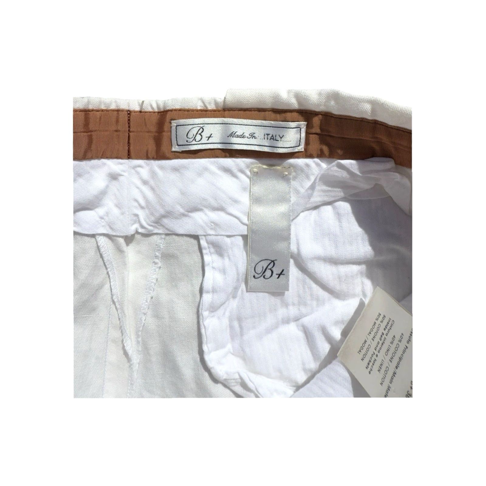 Vintage B+ Mens Pleated White Shorts Chino Made In Italy Size 46 Size US 30 / EU 46 - 6 Thumbnail