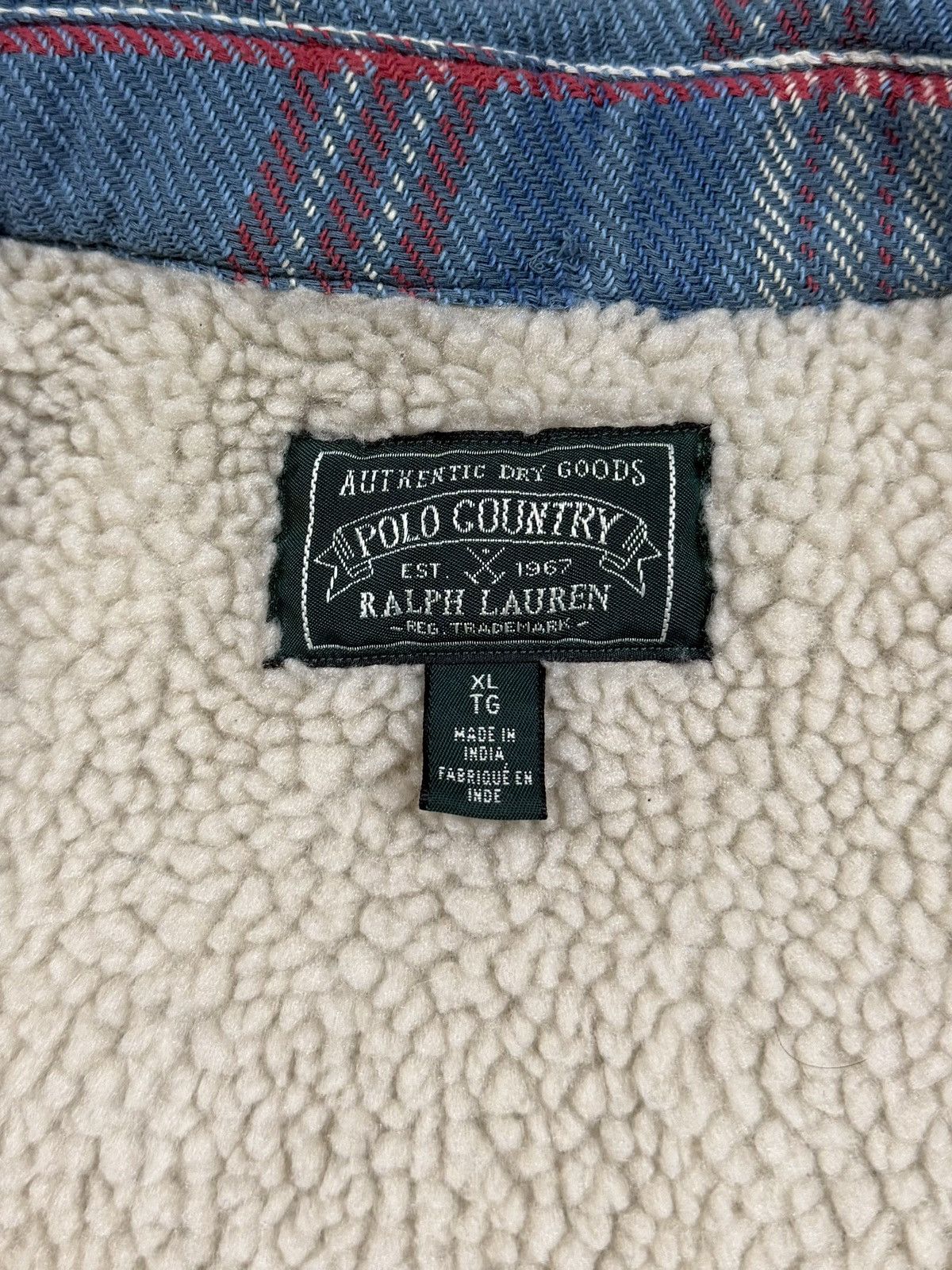 Polo Ralph Lauren Vintage Polo Country Ralph Lauren Flannel Jacket Sherpa Line Size US XL / EU 56 / 4 - 10 Thumbnail