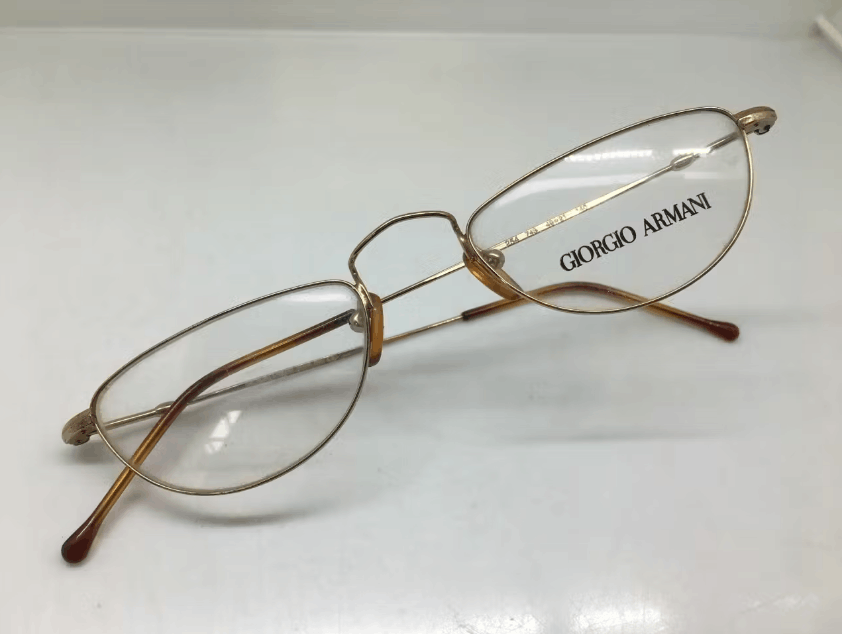 Giorgio Armani Vintage GIORGIO ARMANI 254 743 Gold Eyeglasses Frame Italy Size ONE SIZE - 1 Thumbnail