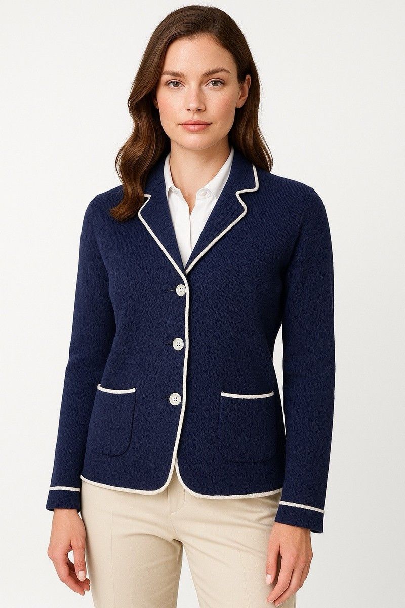 Polo Ralph Lauren Vintage Women's Polo Ralph Lauren Cotton Sweater-Knit Blazer Size S / US 4 / IT 40 - 1 Thumbnail