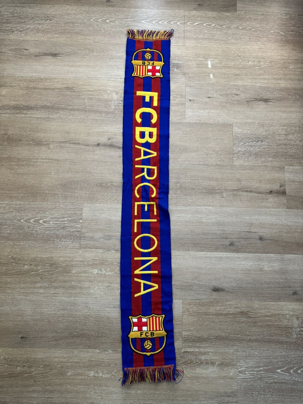 Custo Barcelona OFFICIAL FC BARCELONA TASSELED SUPPORTER SCARF RED/BLUE Size ONE SIZE - 4 Thumbnail