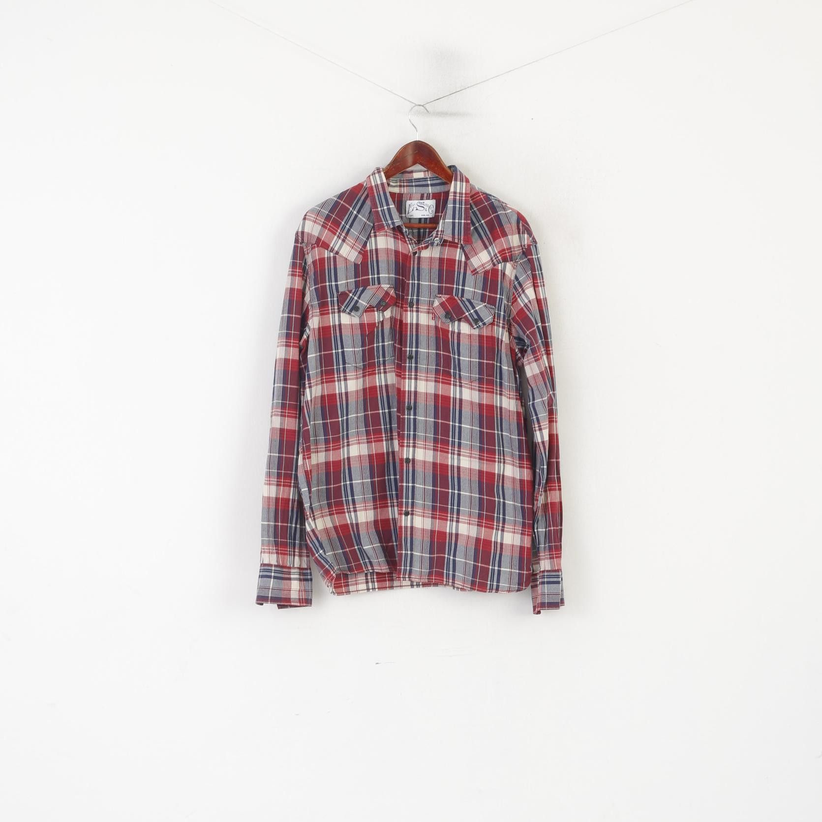 Levi's Levi's Men XXL Casual Shirt Maroon Check Cotton 9523 Size US XXL / EU 58 / 5 - 2 Thumbnail